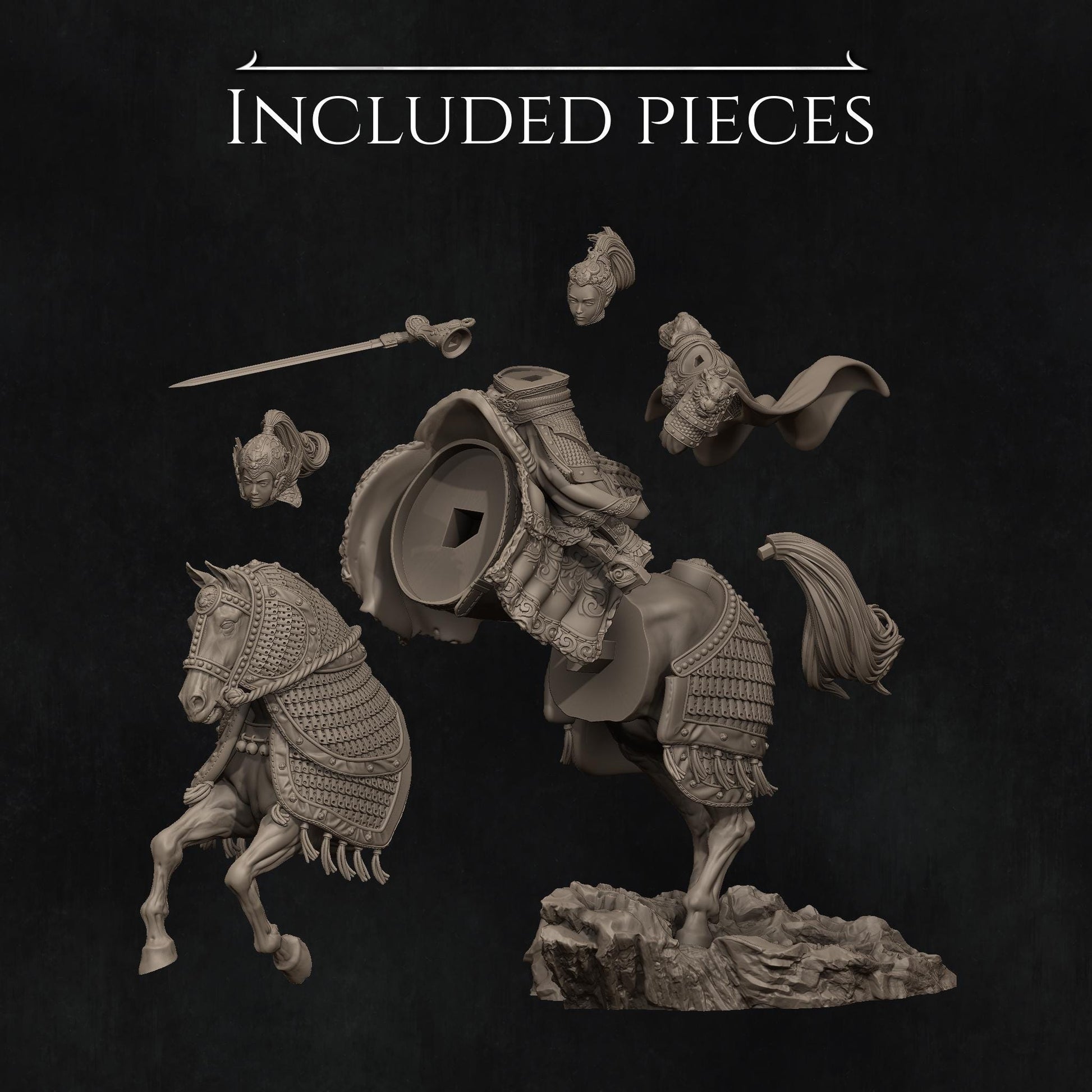 Kwan Yen the Warrior of the Tiger | Fantasy Three Kingdoms Collectible Miniature Statue | 140mm | by Nerikson