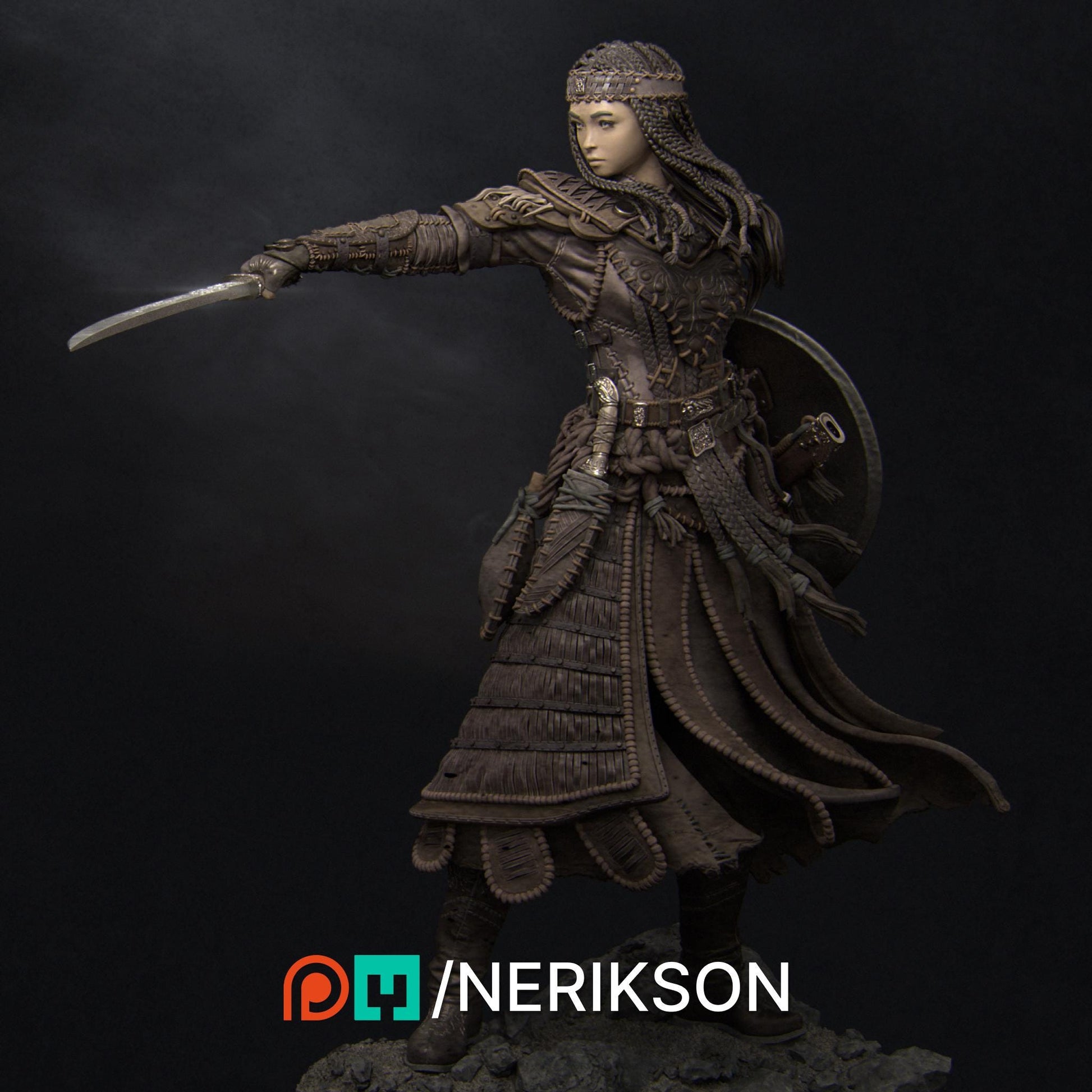 Tuya the Undefeated | Three Kingdoms Warrior Knight Collectible Miniature Statue | 75mm | by Nerikson