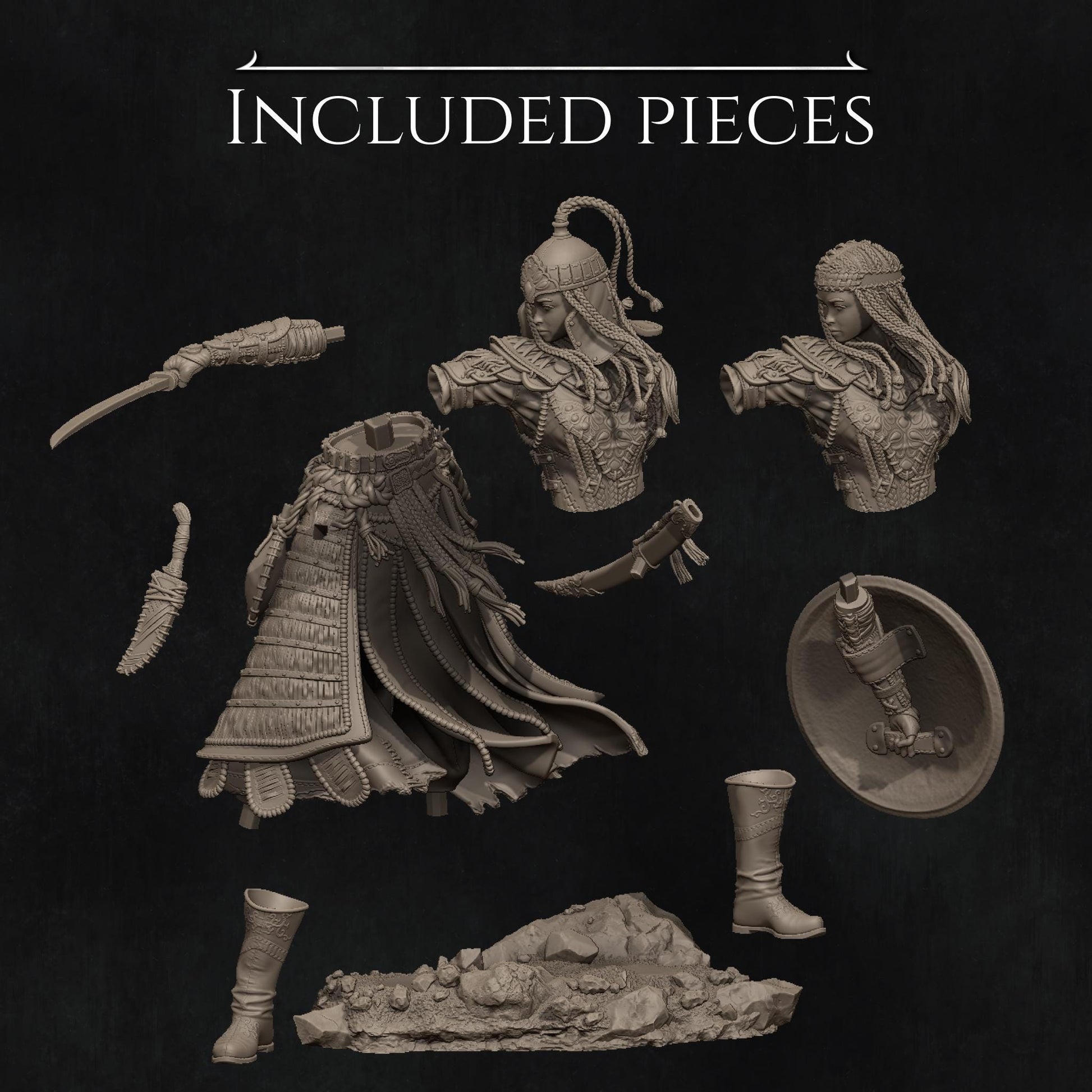 Tuya the Undefeated | Three Kingdoms Warrior Knight Collectible Miniature Statue | 75mm | by Nerikson