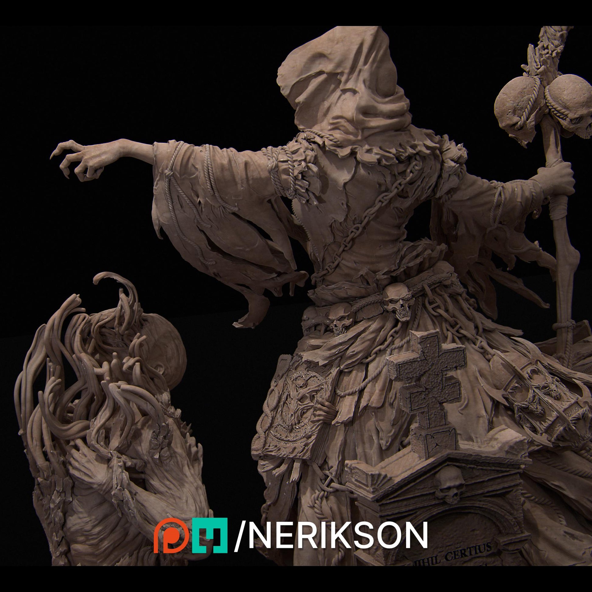 The Grim Reaper | Female Undead Lich Witch Collectible Miniature Statue | 75mm / 140mm | by Nerikson
