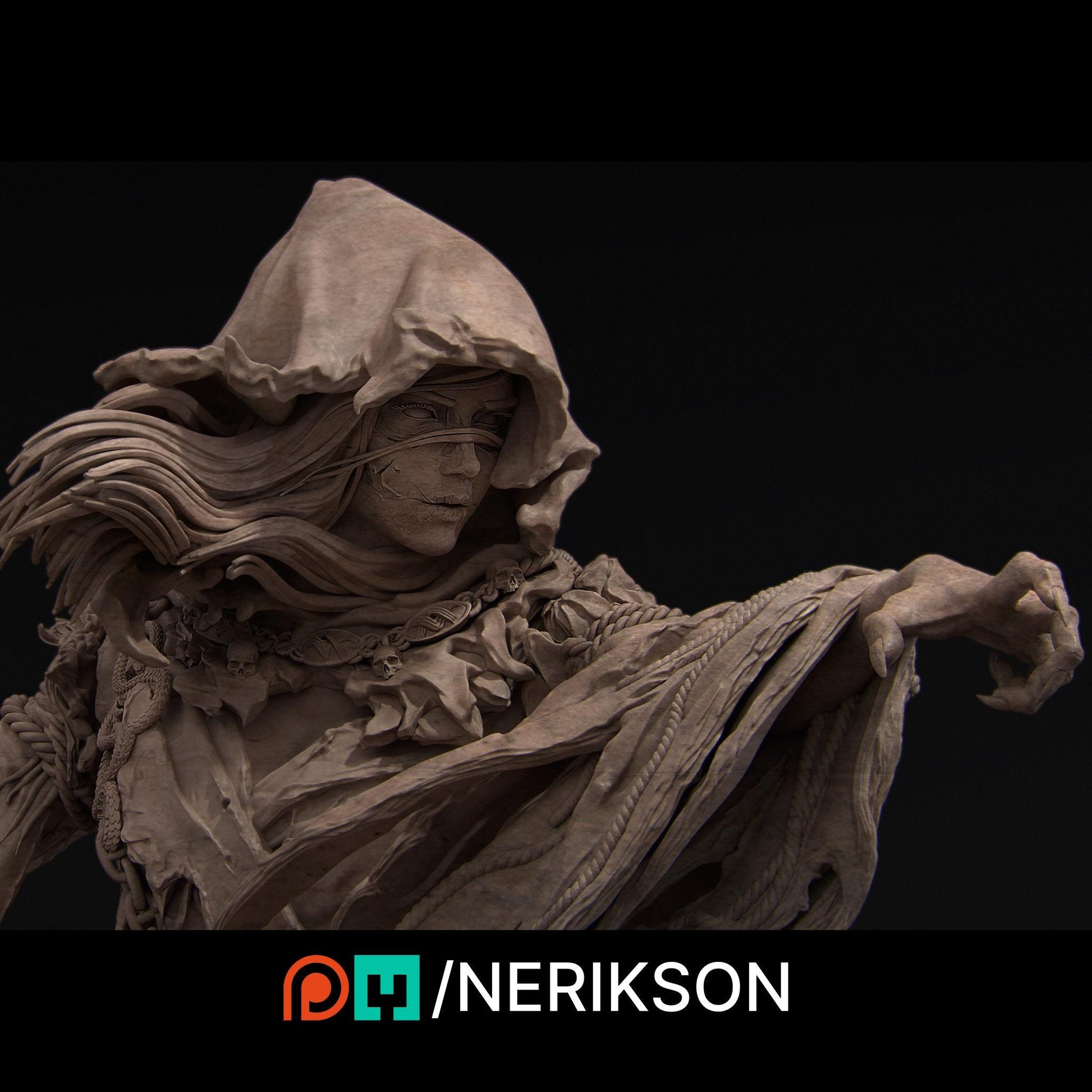 The Grim Reaper | Female Undead Lich Witch Collectible Miniature Statue | 75mm / 140mm | by Nerikson