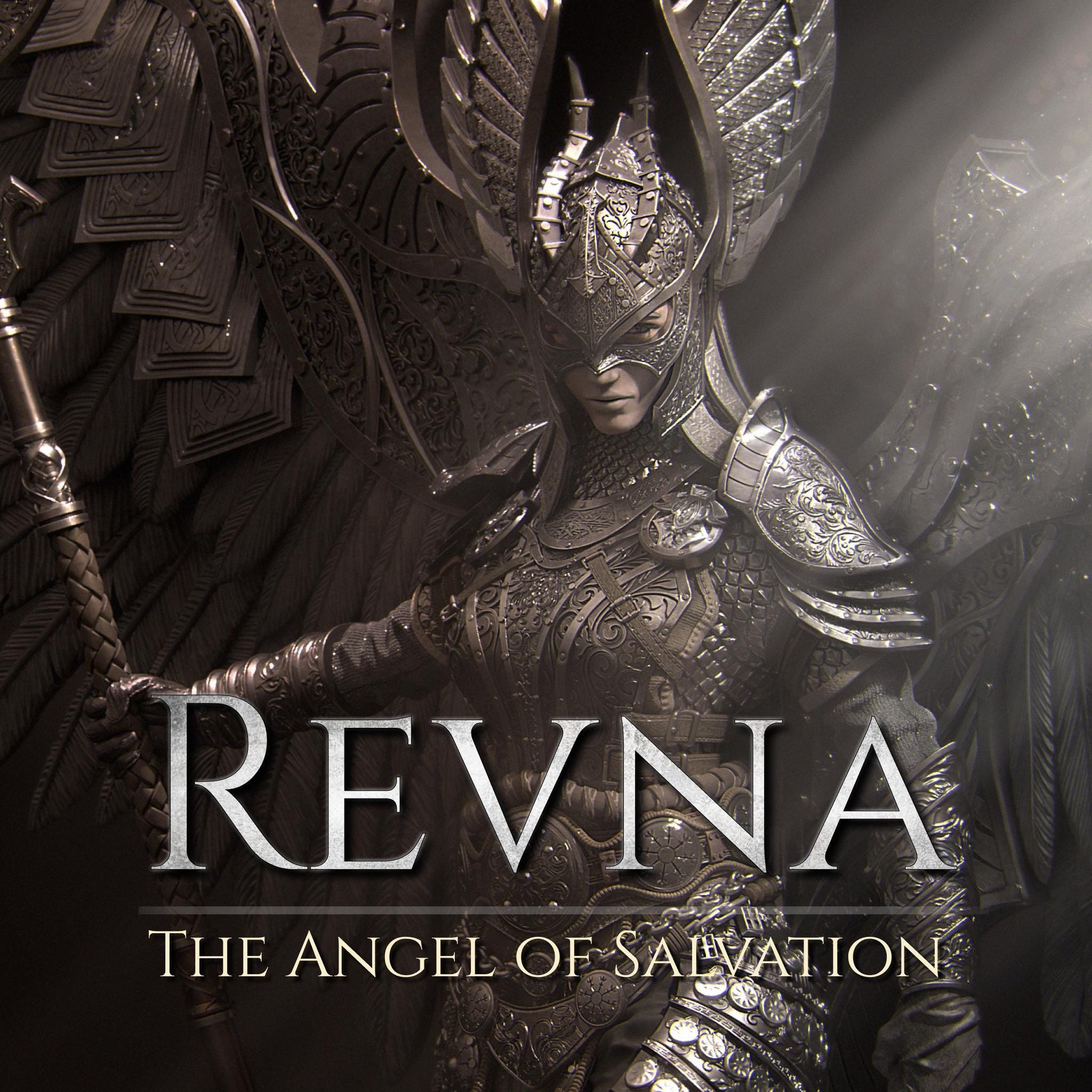 Revna the Angel of Salvation | DnD Female Angel Paladin Knight Collectible Miniature Statue | 75mm / 140mm | by Nerikson