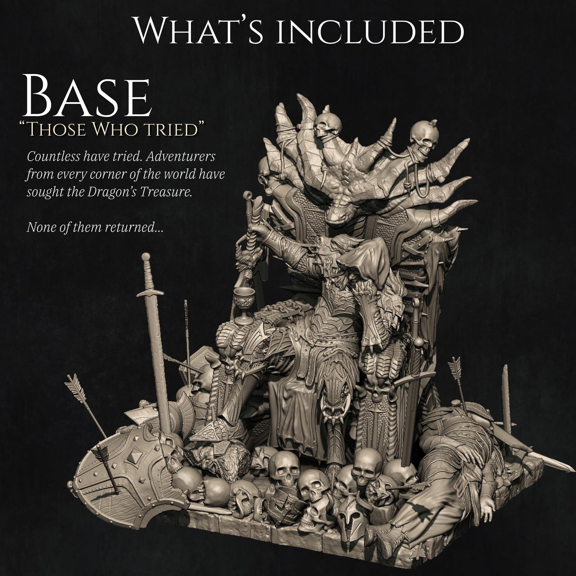 Reving the Dragon Knight Diorama | DnD Undead Knight Collectible Miniature Statue | 75mm / 140mm | by Nerikson