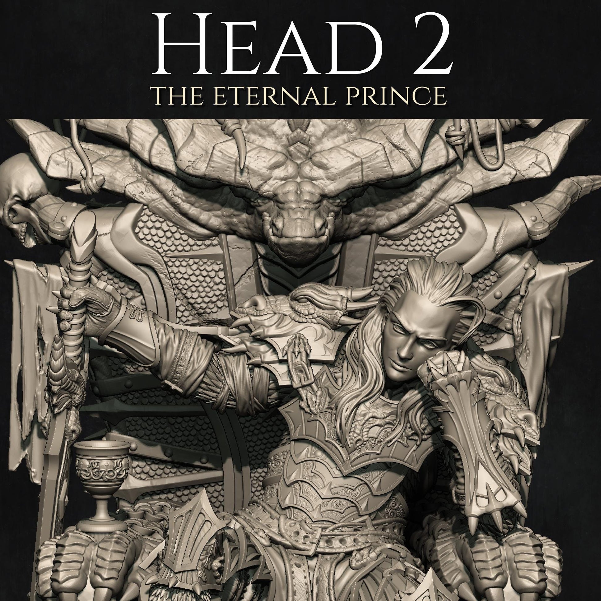 Reving the Dragon Knight Diorama | DnD Undead Knight Collectible Miniature Statue | 75mm / 140mm | by Nerikson