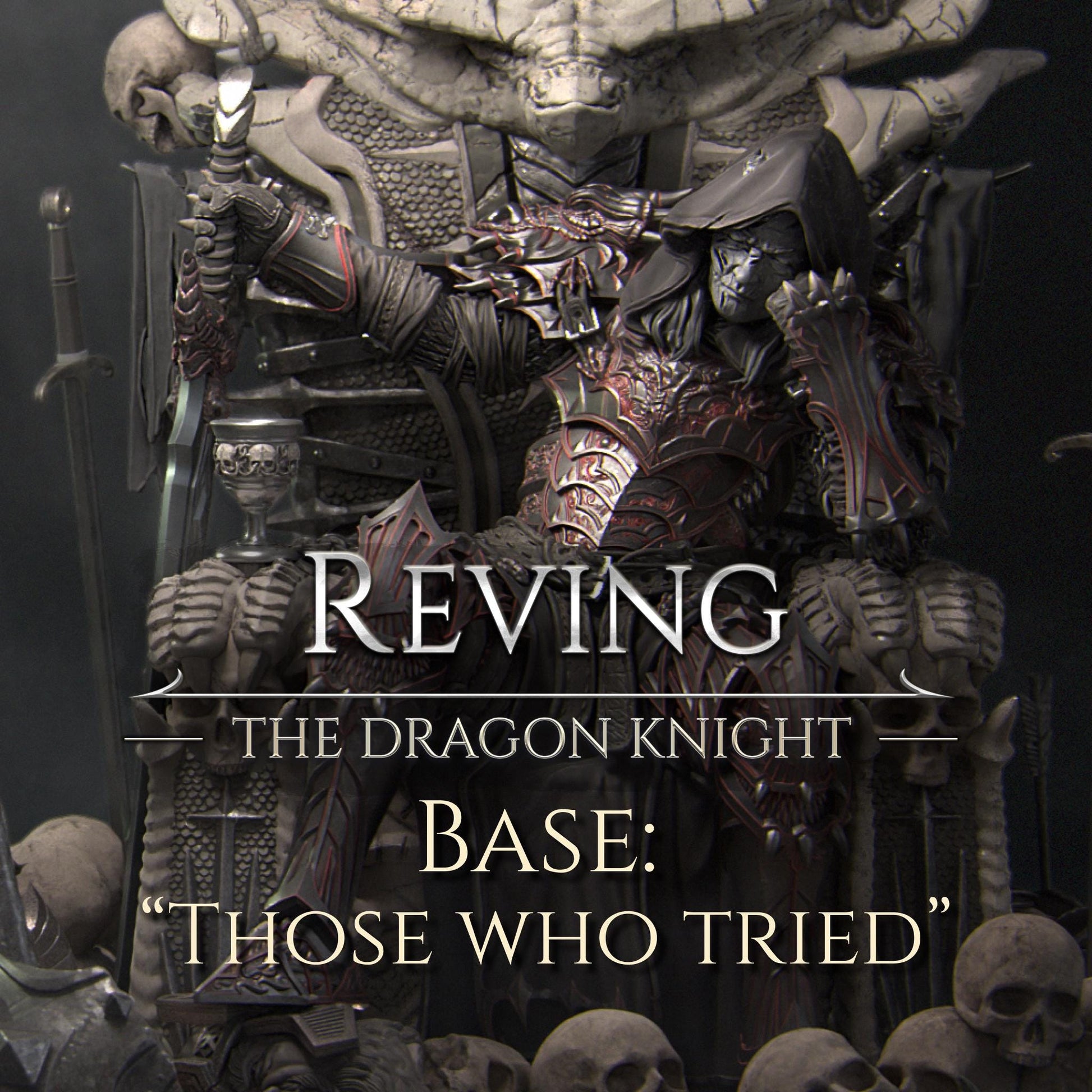 Reving the Dragon Knight Diorama | DnD Undead Knight Collectible Miniature Statue | 75mm / 140mm | by Nerikson