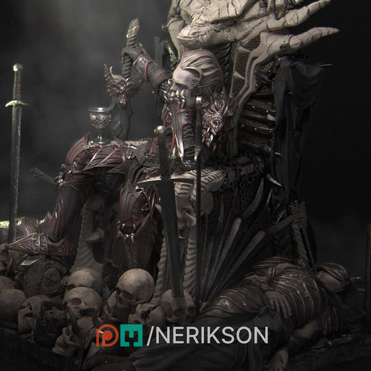 Reving the Dragon Knight Diorama | DnD Undead Knight Collectible Miniature Statue | 75mm / 140mm | by Nerikson