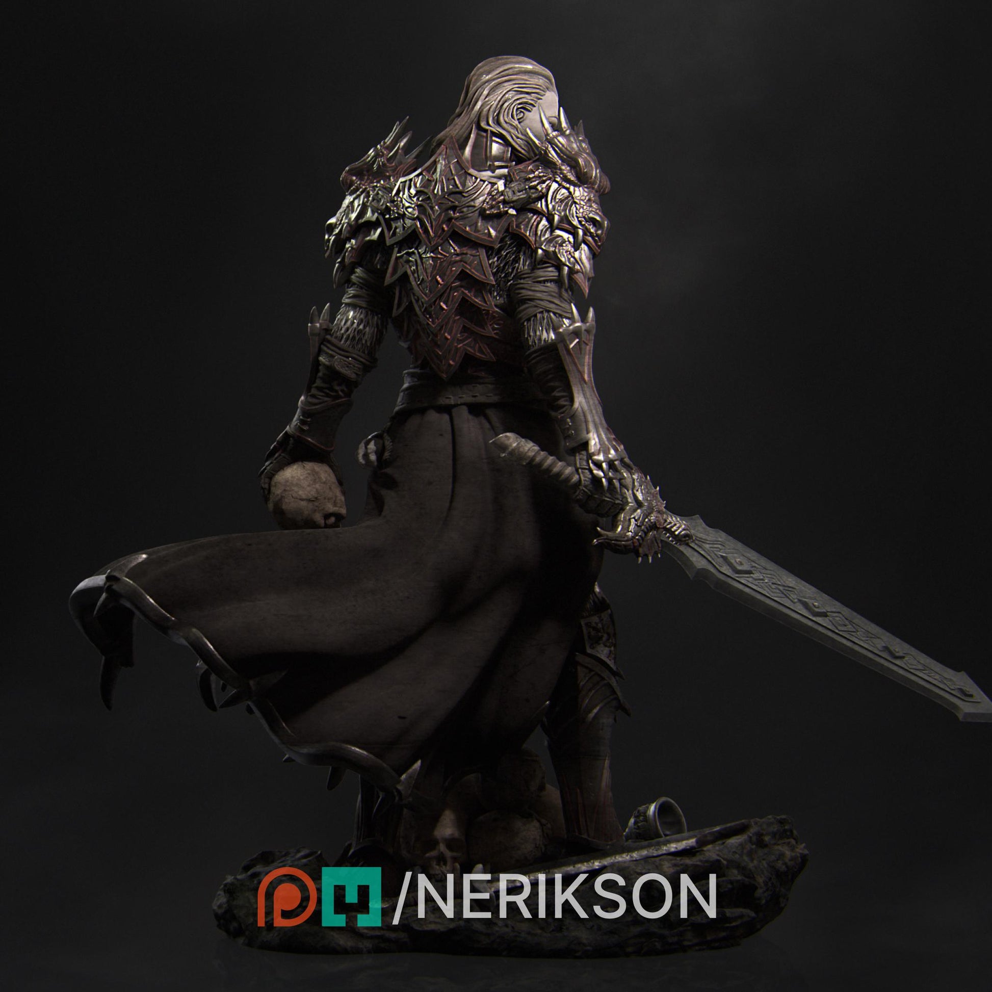 Reving the Dragon Knight | DnD Paladin Knight Collectible Miniature Statue | 75mm / 140mm | by Nerikson