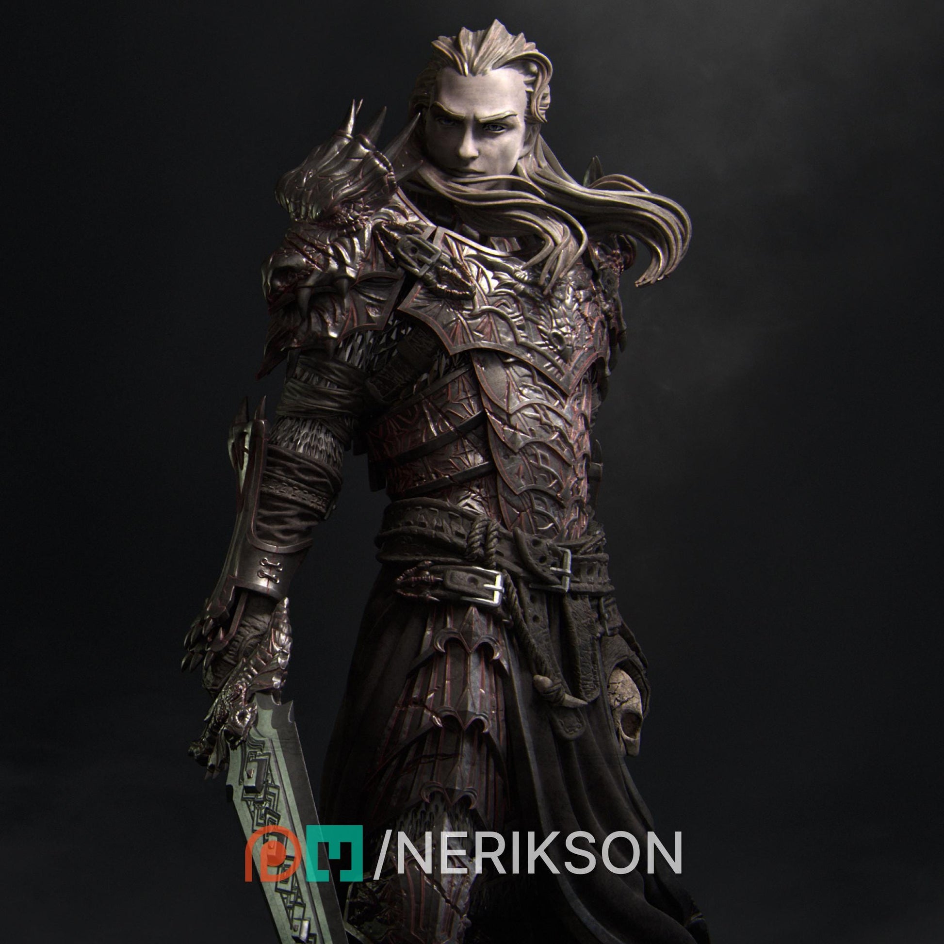 Reving the Dragon Knight | DnD Paladin Knight Collectible Miniature Statue | 75mm / 140mm | by Nerikson