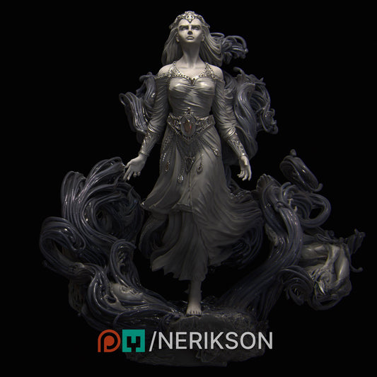 Shereen's Torment | DnD Arthurian Witch Lady of the Lake Collectible Miniature | 32mm / 75mm | by Nerikson