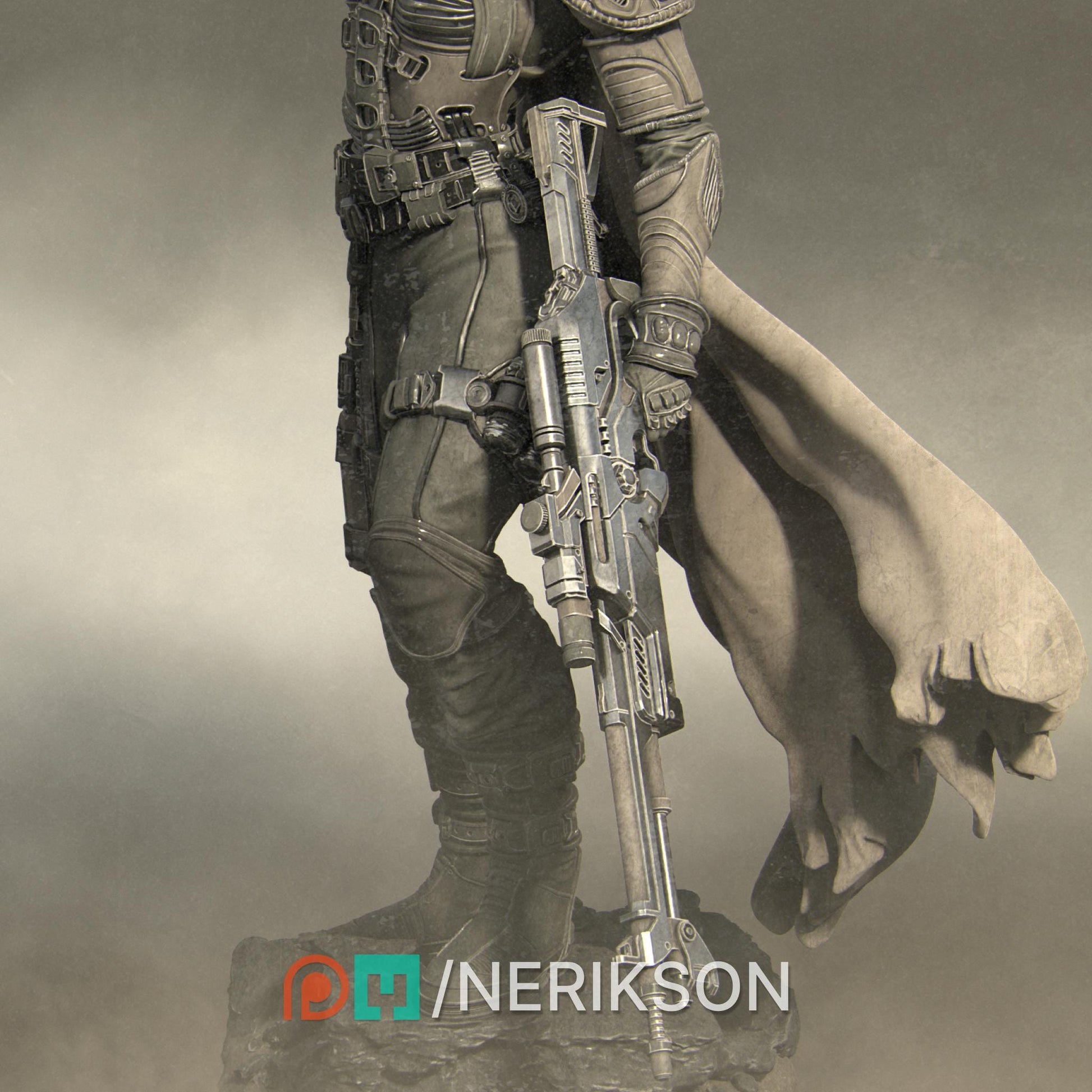 Alyara, The Traveler | Sci-fi Space Ranger Mercenary Collectible Miniature | 32mm / 75mm | by Nerikson