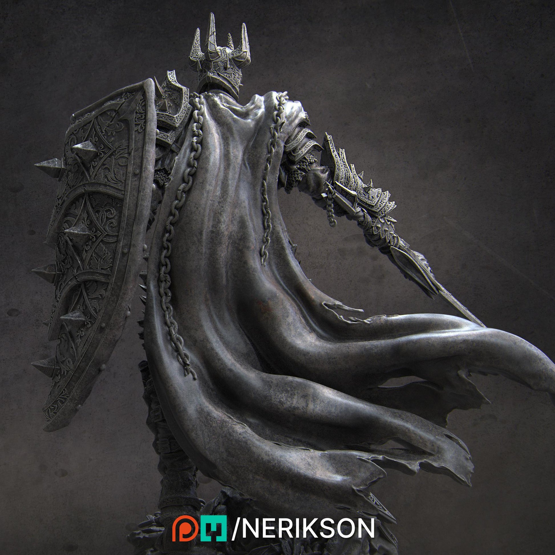 Vaeter, the Branded Warrior | Undead Knight Collectible Miniature Statue | 75mm / 140mm | by Nerikson