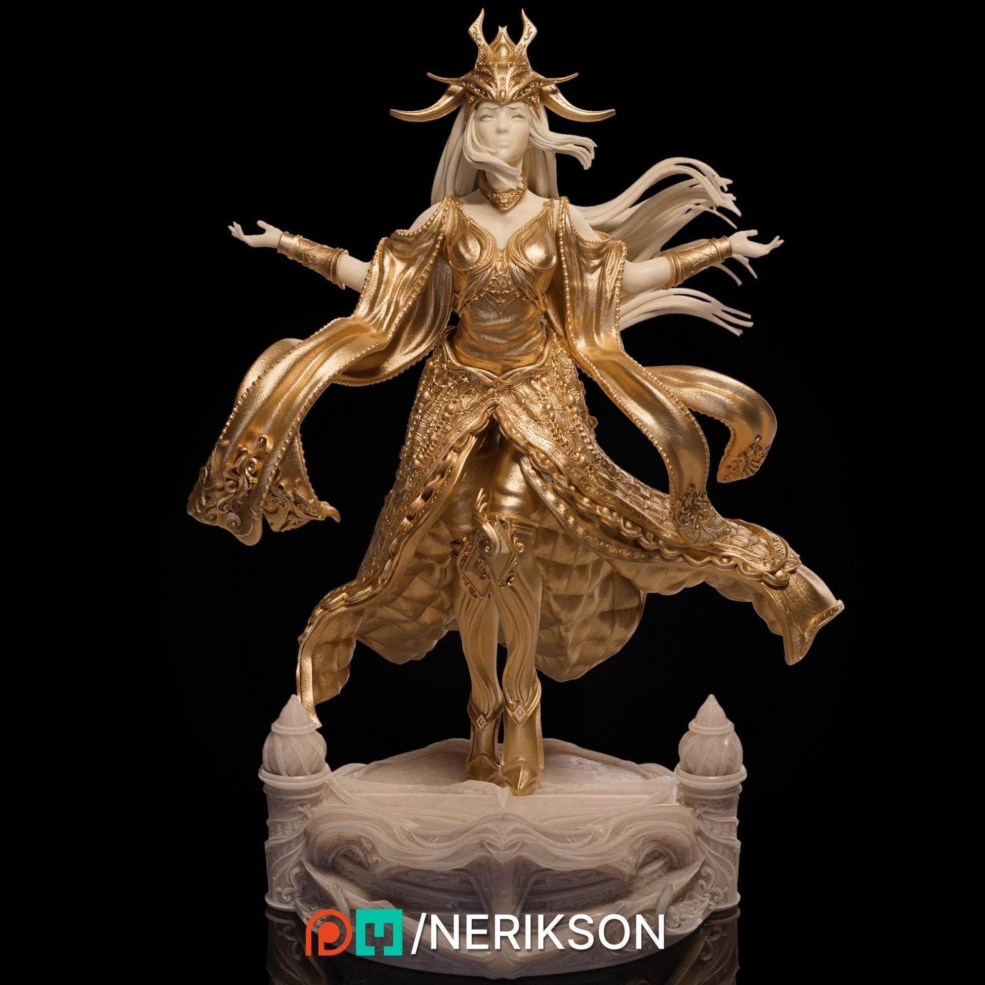Sophia, the Priestess | DnD Female Monk Cleric Paladin Collectible Miniature Statue | 75mm / 140mm | by Nerikson