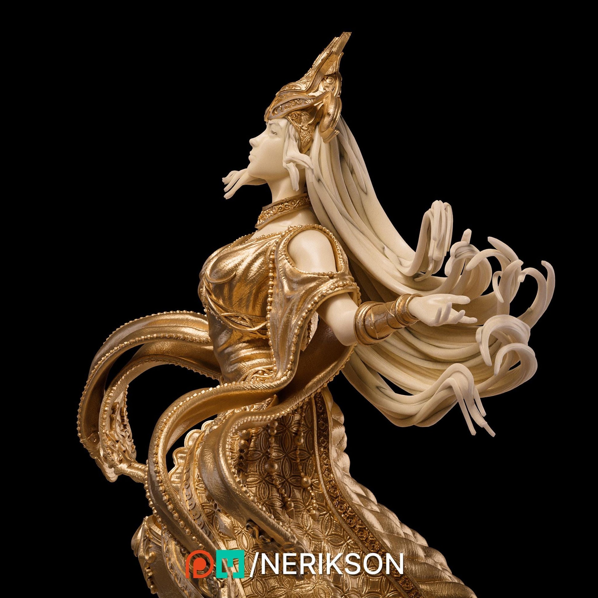 Sophia, the Priestess | DnD Female Monk Cleric Paladin Collectible Miniature Statue | 75mm / 140mm | by Nerikson