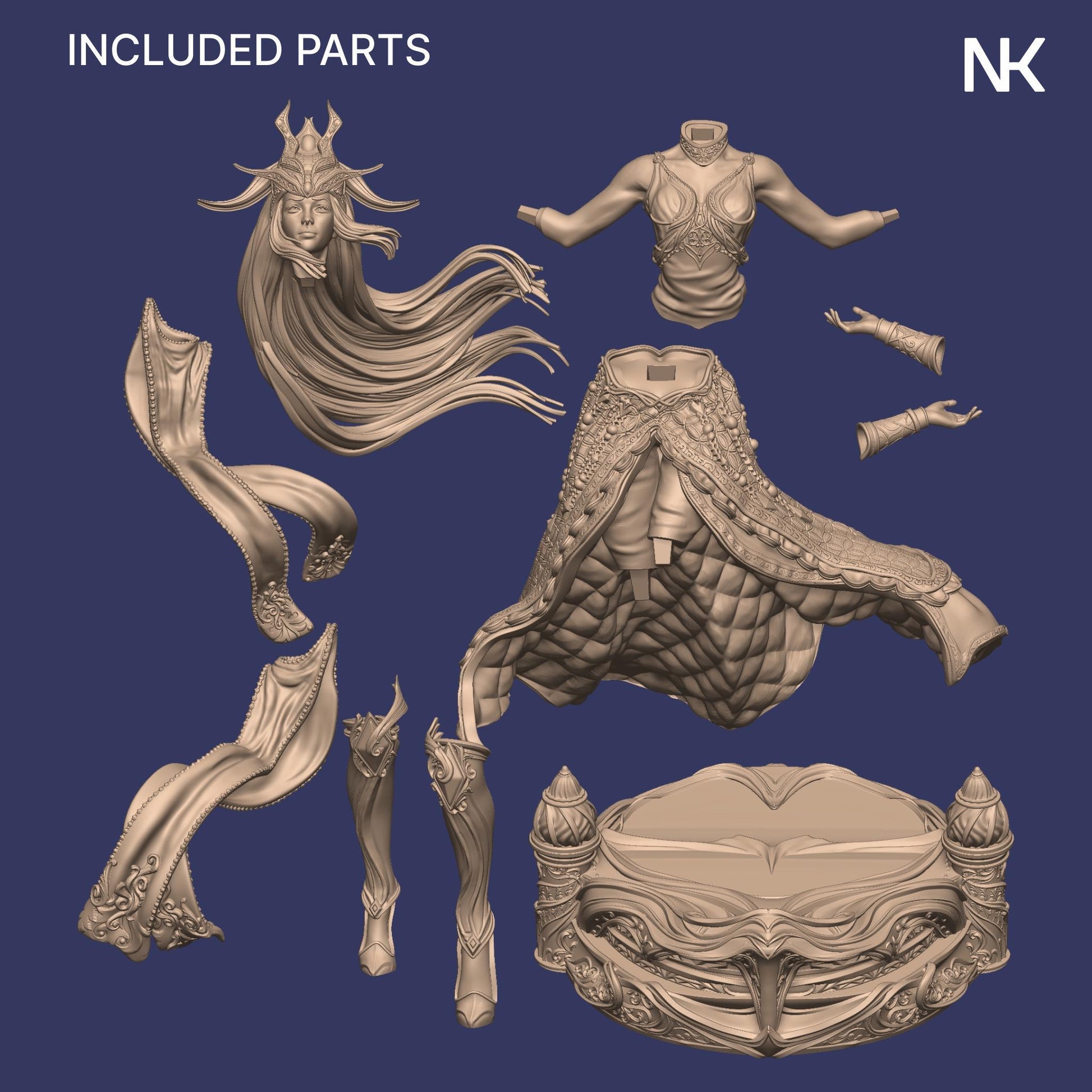 Sophia, the Priestess | DnD Female Monk Cleric Paladin Collectible Miniature Statue | 75mm / 140mm | by Nerikson