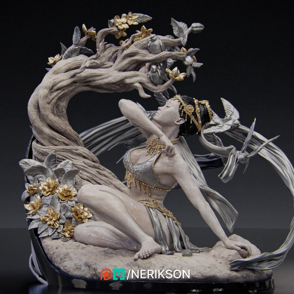 Spring Diorama | Collectible 3D Printed Four Seasons Statue | by Nerikson