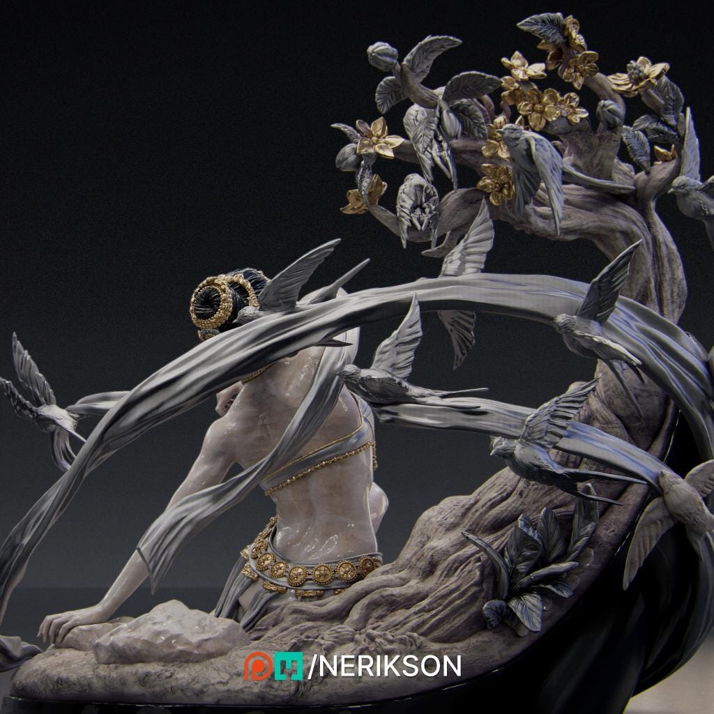 Spring Diorama | Collectible 3D Printed Four Seasons Statue | by Nerikson