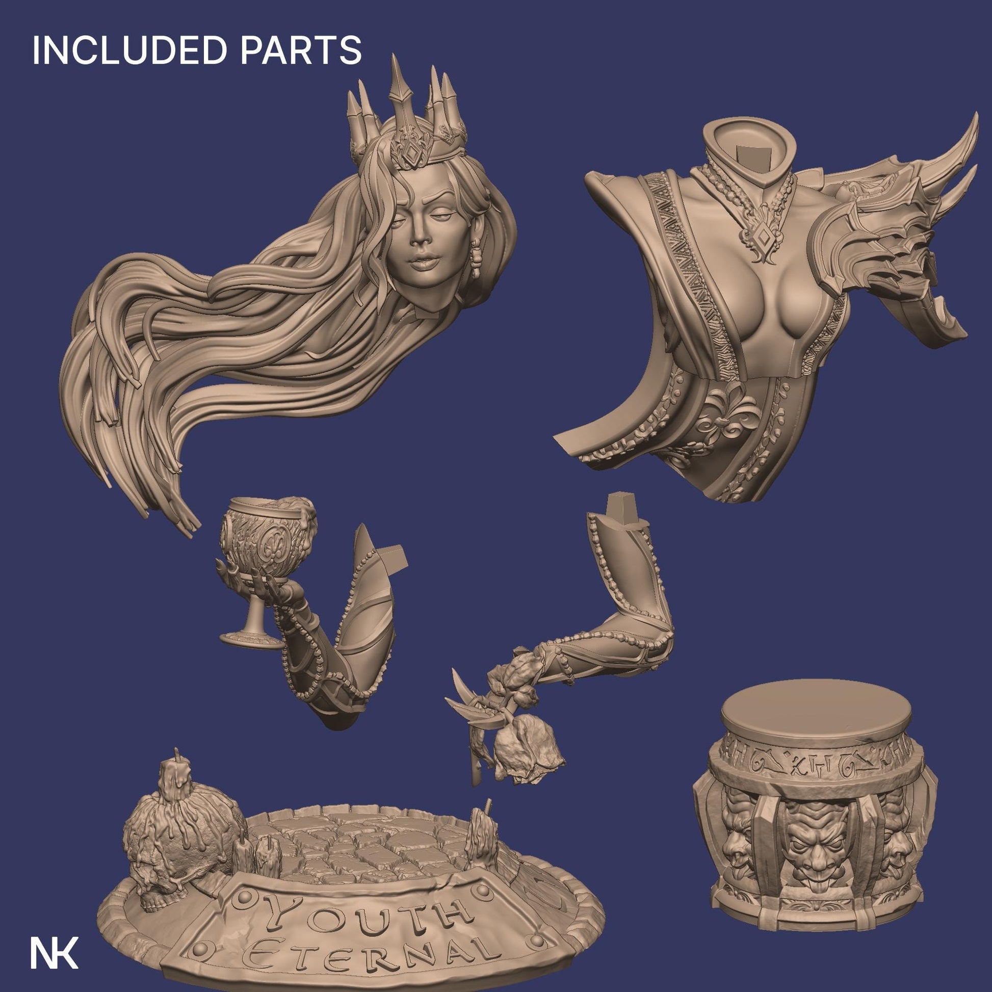 Youth Eternal Bust | Collectible Fantasy Bust Statue Miniature | by Nerikson