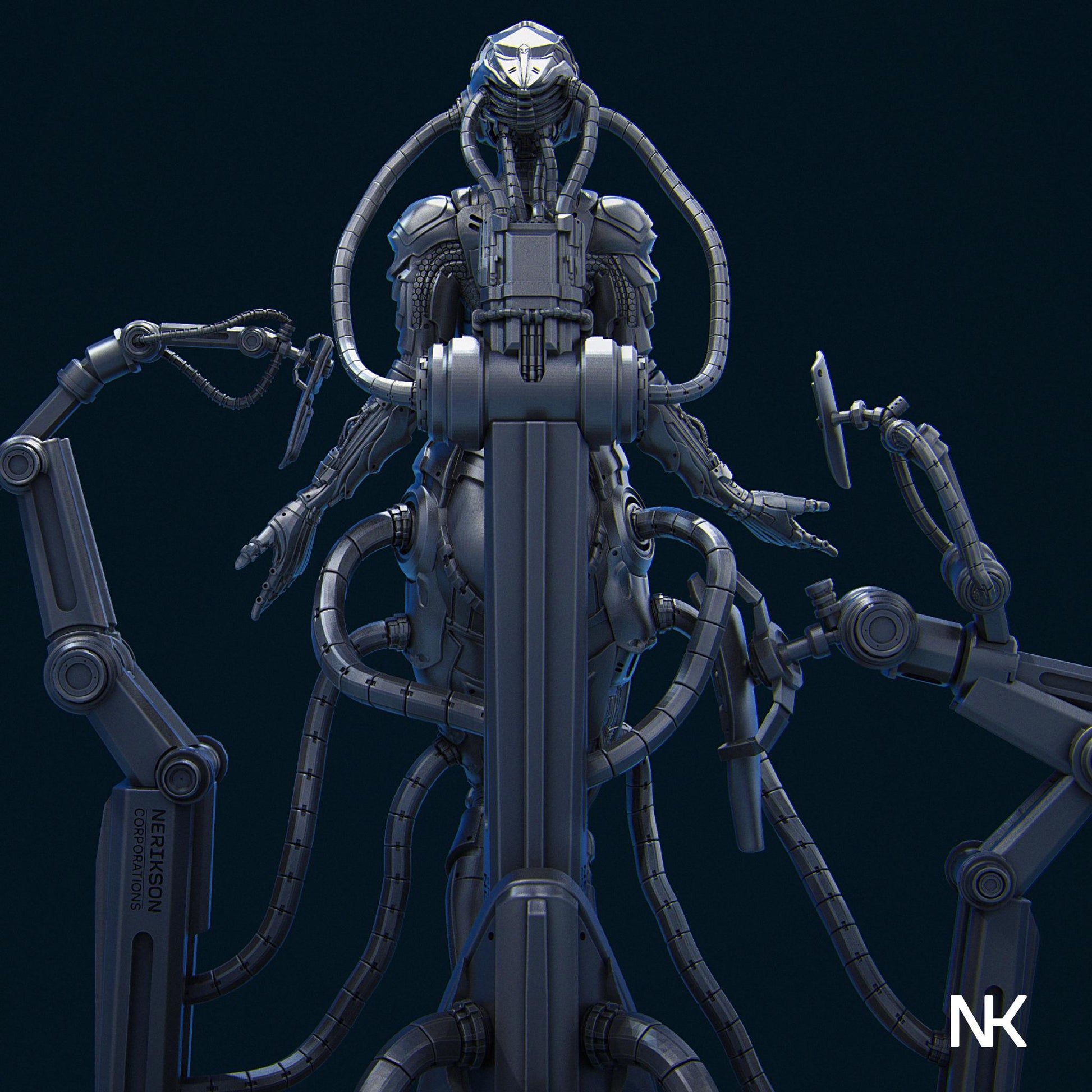 Project Eve | Sci-fi Female Cyborg Android Collectible Miniature Statue | 75mm / 140mm | by Nerikson