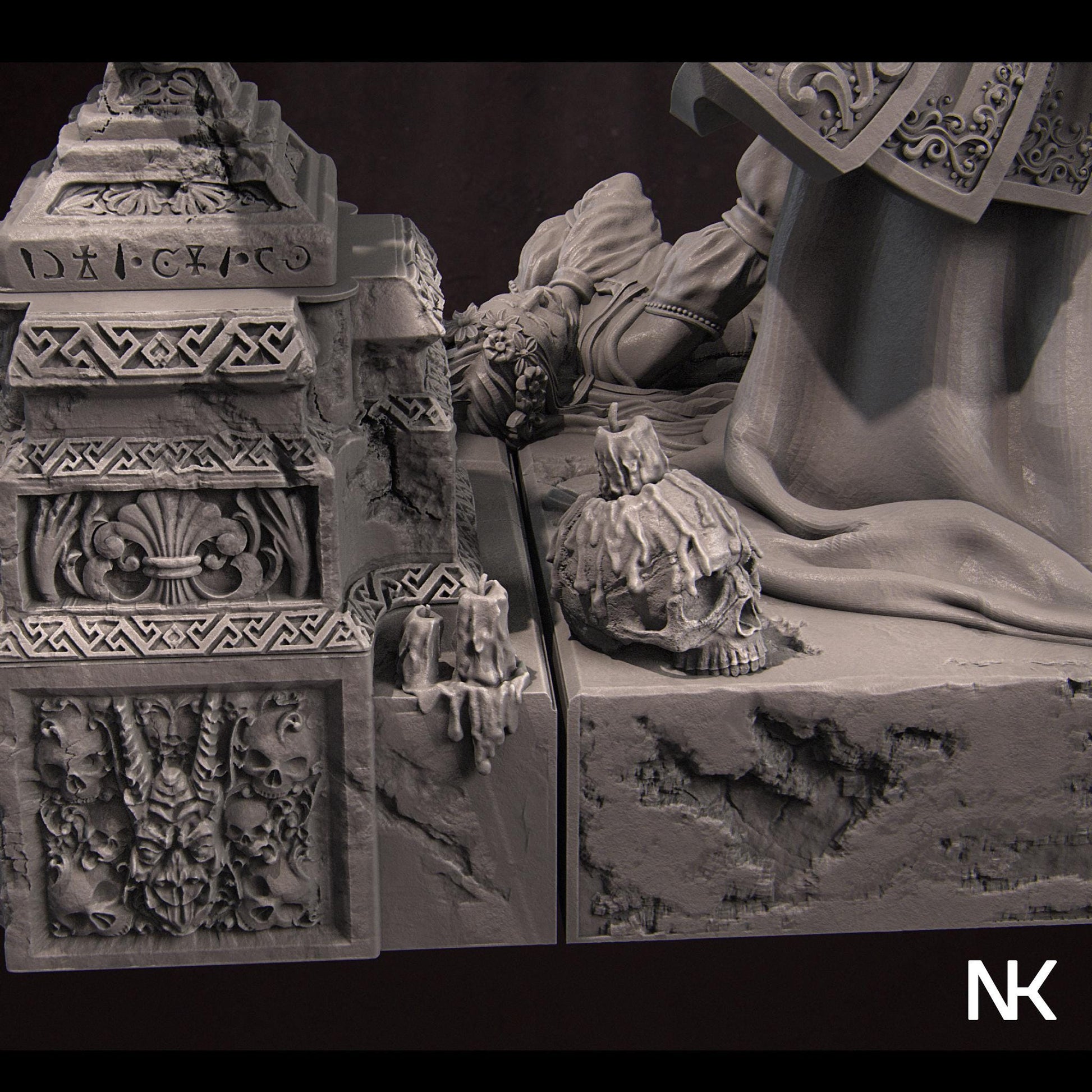 Youth Eternal | DnD Female Vampire Noble Collectible Miniature Statue | 75mm / 140mm | by Nerikson