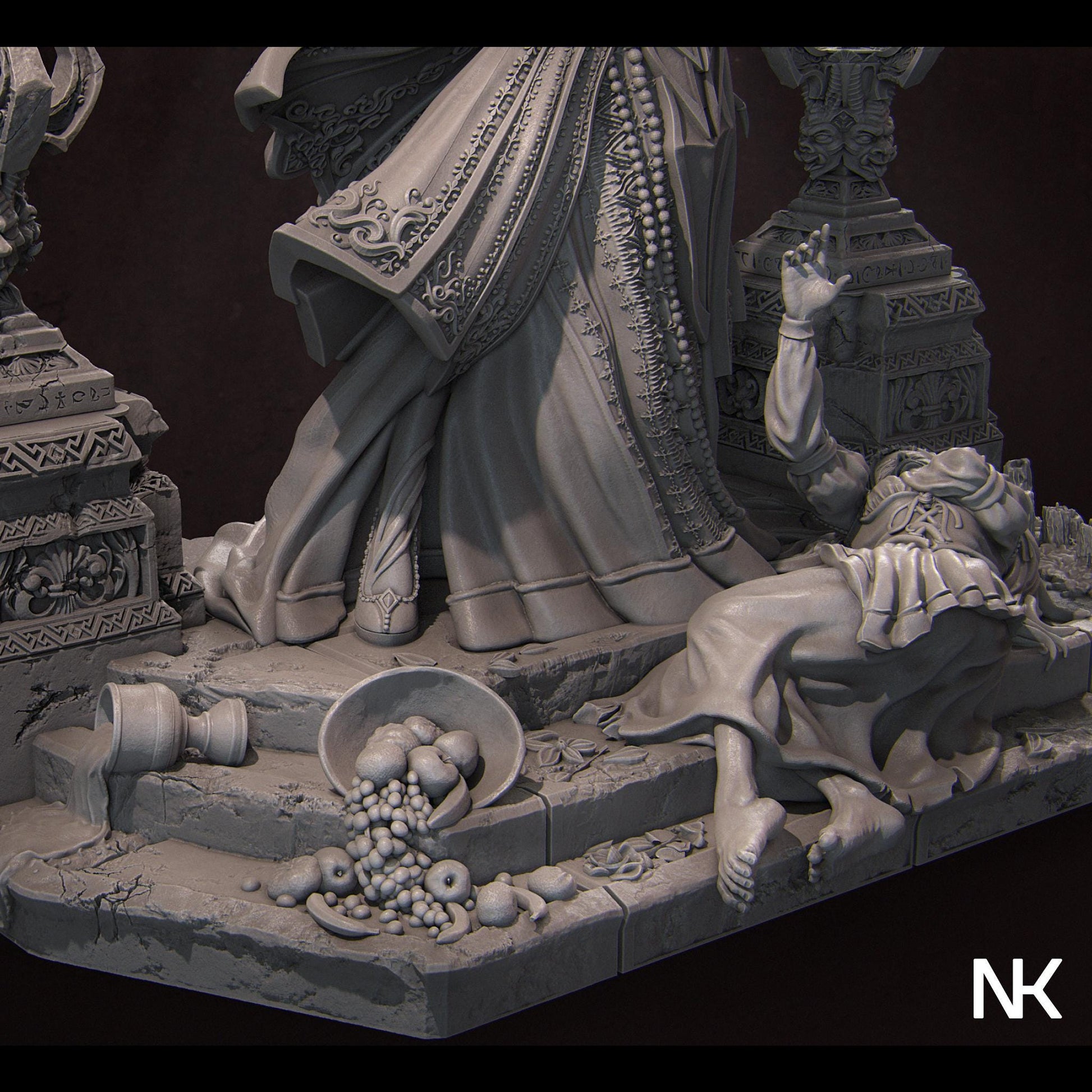 Youth Eternal | DnD Female Vampire Noble Collectible Miniature Statue | 75mm / 140mm | by Nerikson