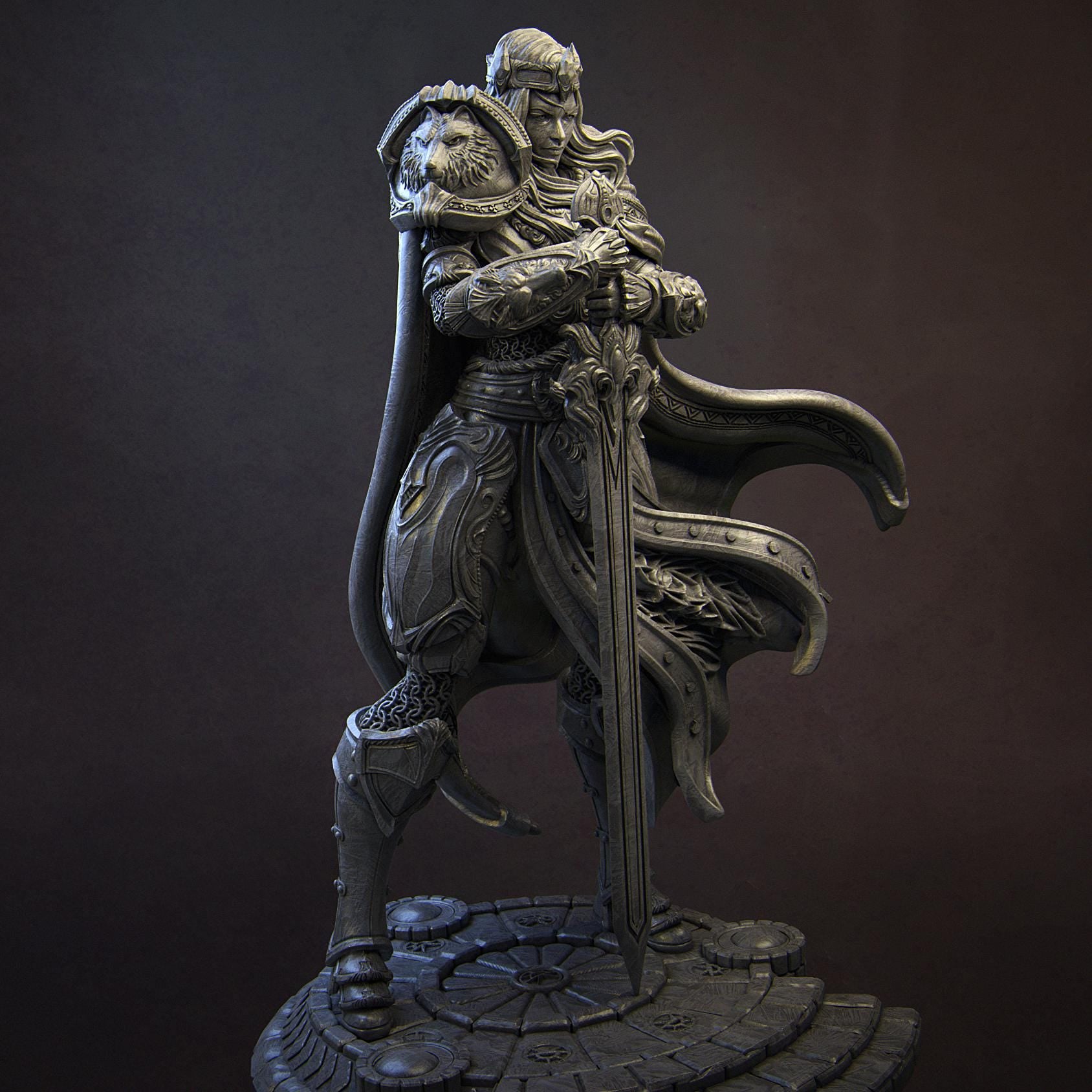 Alina, Paladin of the Dawn | DnD Female Knight Warrior Collectible Miniature | 32mm / 75mm | by Nerikson