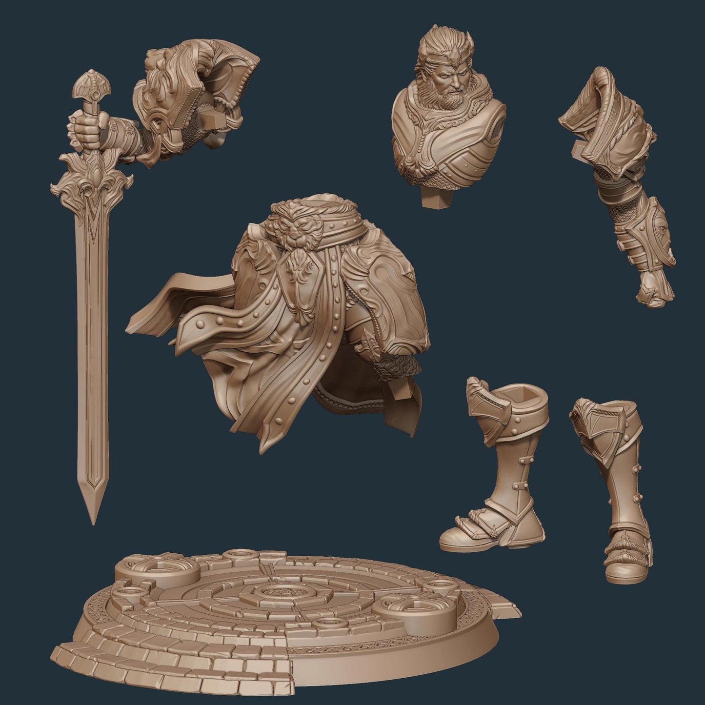 Itrek, Paladin of the Dawn | Female Knight Warrior Collectible Miniature | 32mm / 75mm | by Nerikson