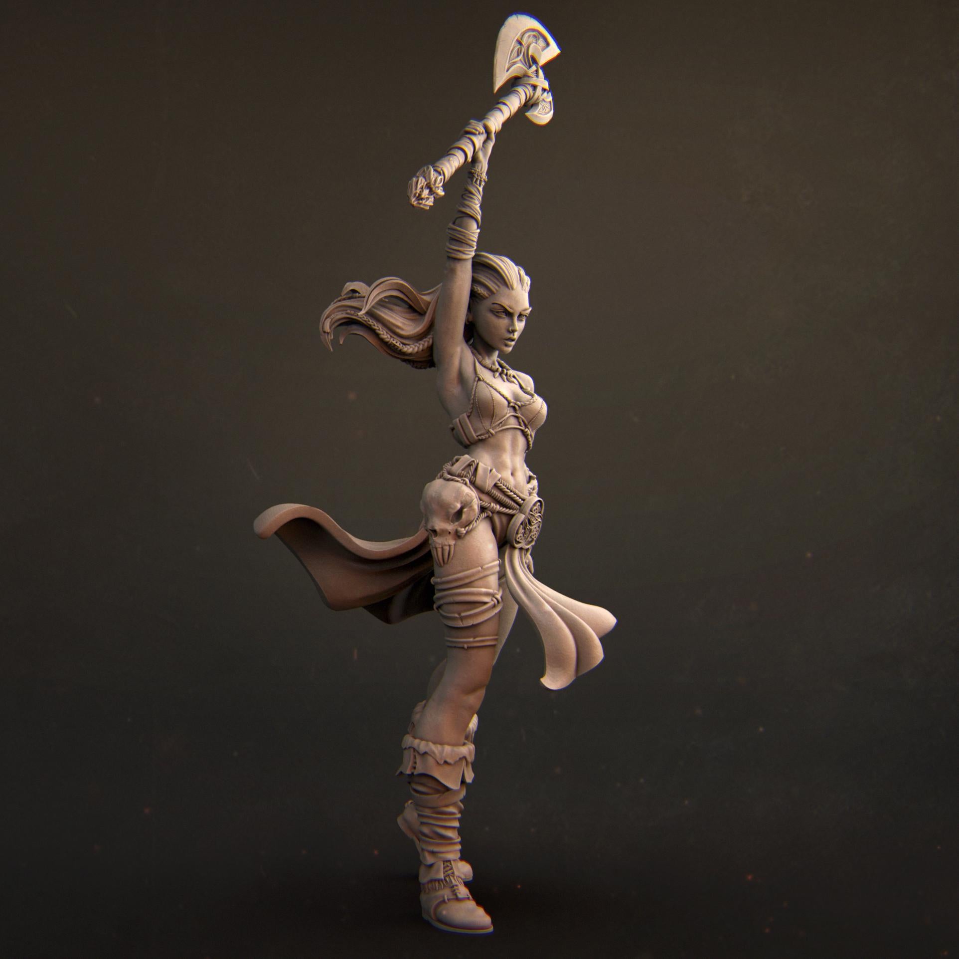 Sia | DnD Female Elf Barbarian Warrior Monstergirl Collectible Miniature | 32mm / 75mm | by Nerikson