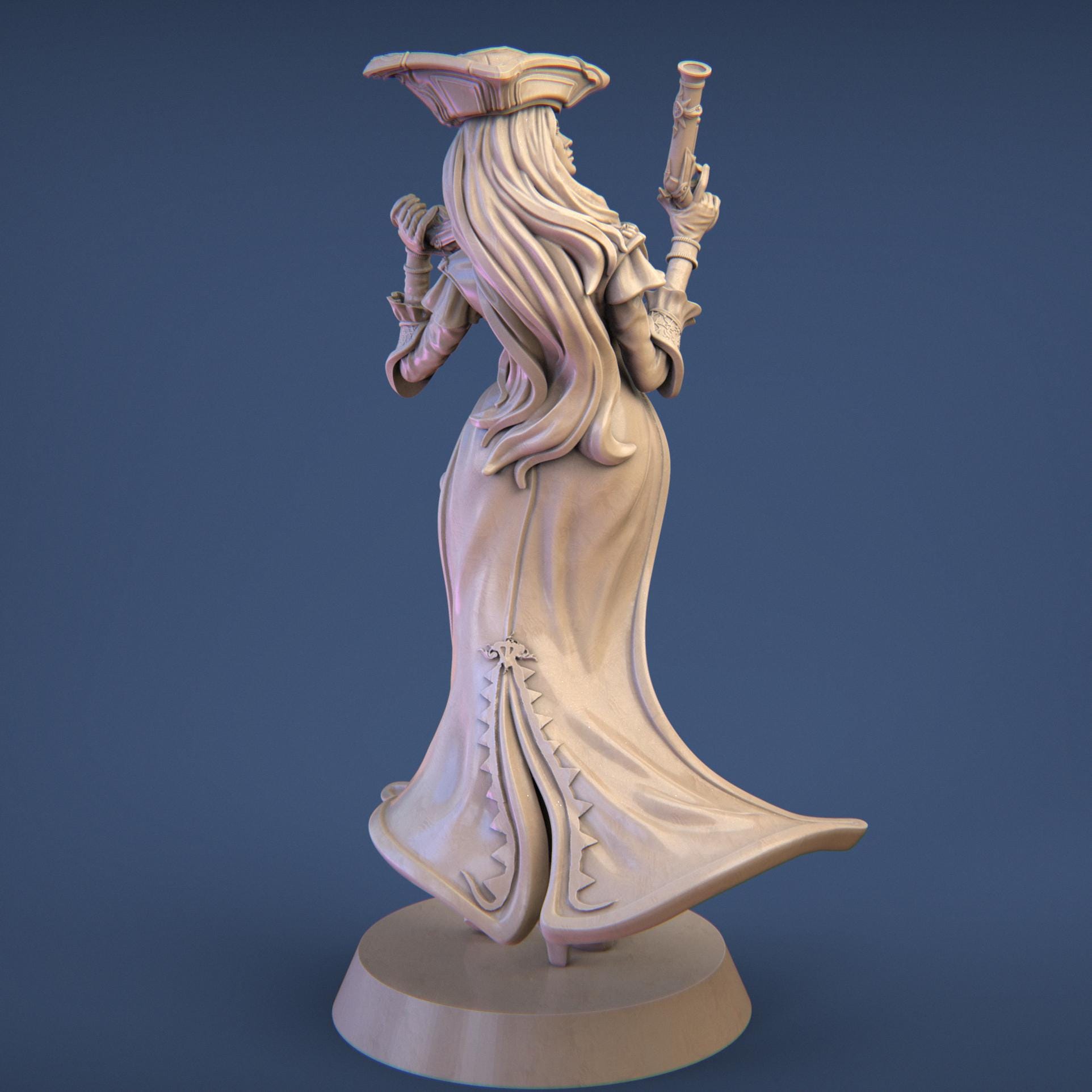 Anne the Pirate Captain | DnD Female Thief Rogue Collectible Miniature | 32mm / 75mm | by Nerikson