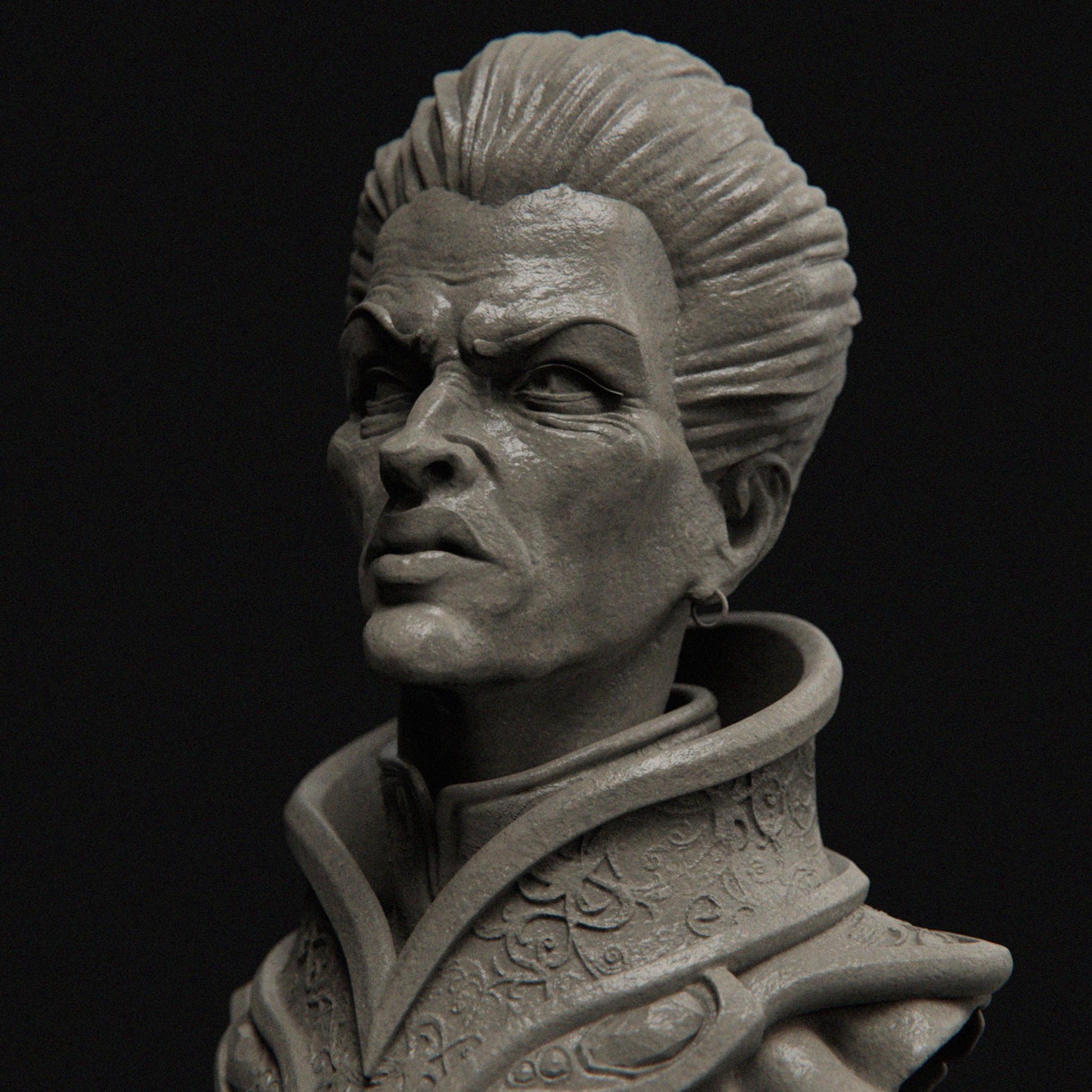 Old Lady Bust | Collectible Fantasy Bust Statue Miniature | by Nerikson