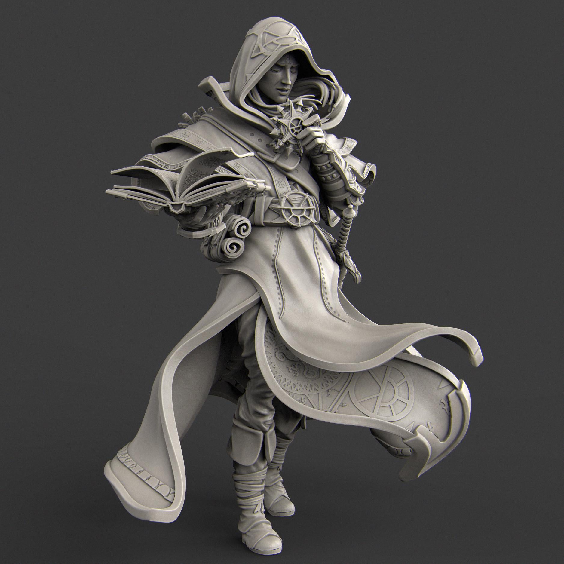 Elf Priest | DnD Collectible Cleric Wizard Tabletop Statue | 35mm / 75mm | by Nerikson