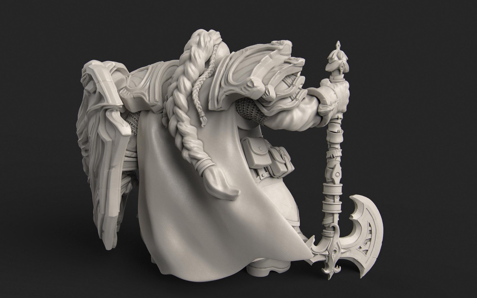 Dwarf Fighter | DnD Dwarf Knight Collectible Miniature | 32mm / 75mm | by Nerikson