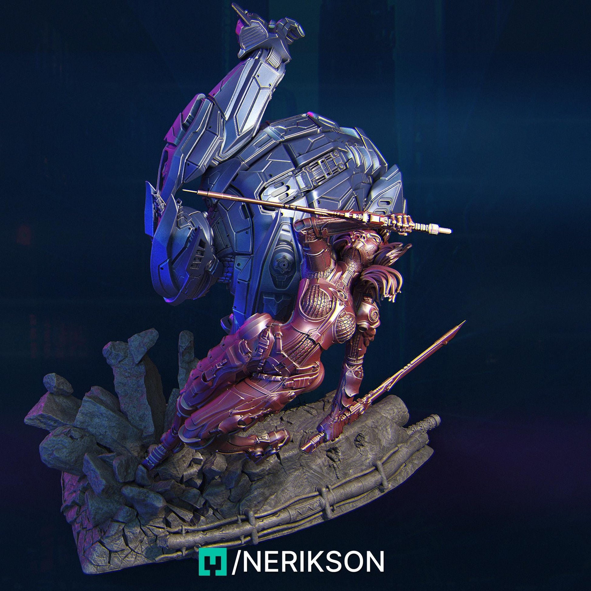 B.A.U.R.G Unit vs Eve | Sci-fi Collectible Resin Diorama | by Nerikson