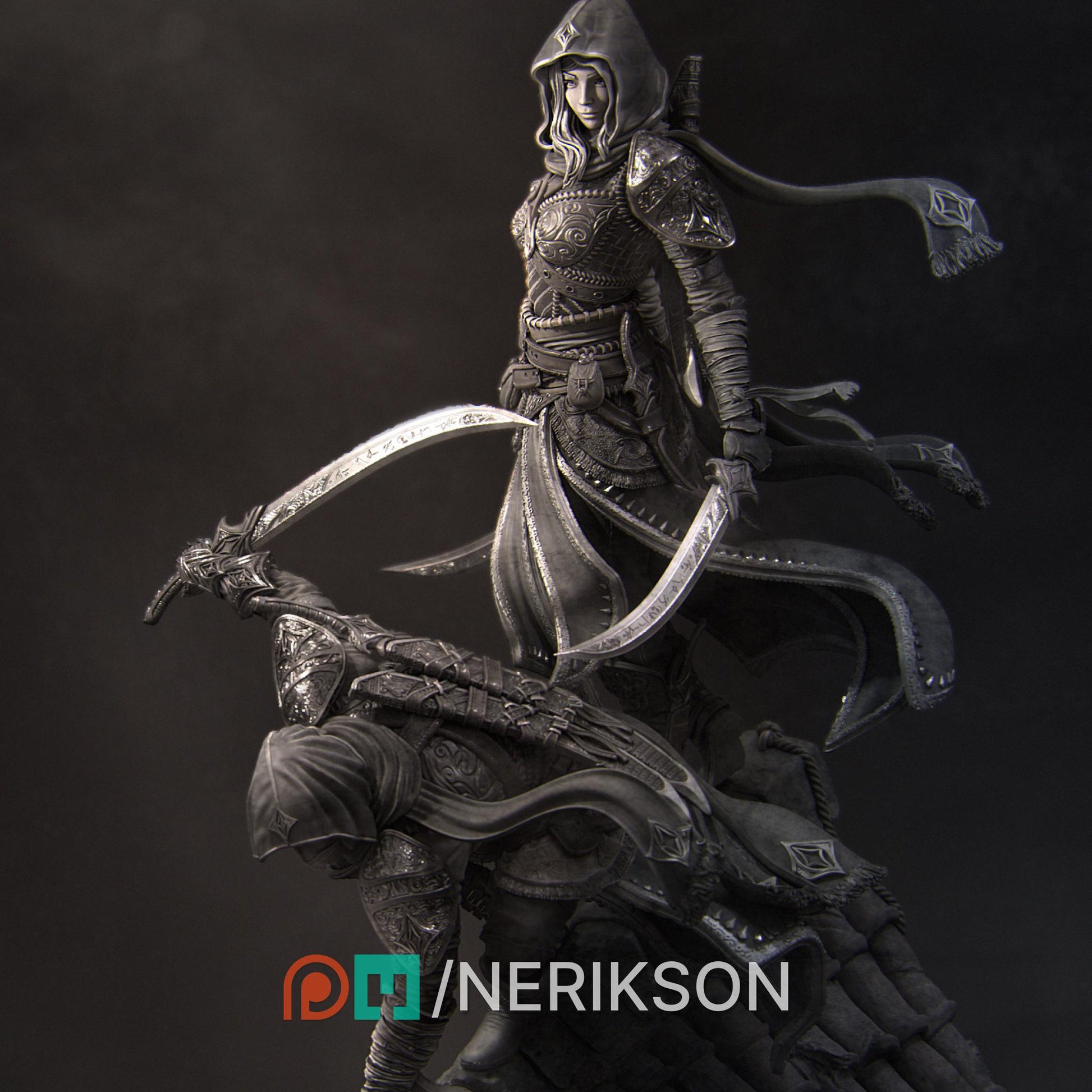 The Unseen Blades | Fantasy Assassin Thief Collectible Resin Diorama | by Nerikson