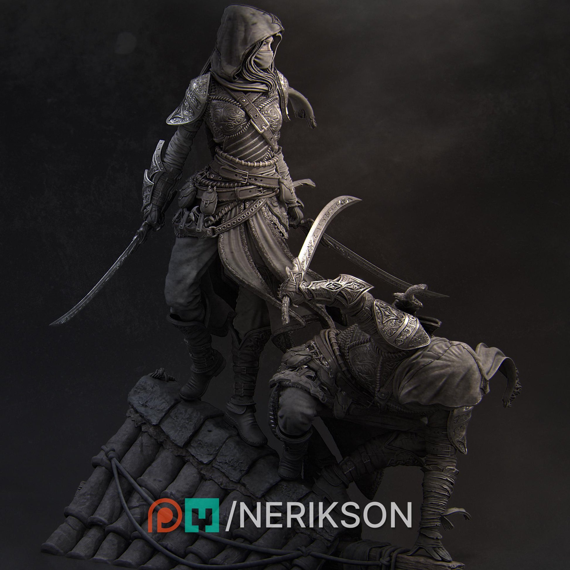 The Unseen Blades | Fantasy Assassin Thief Collectible Resin Diorama | by Nerikson