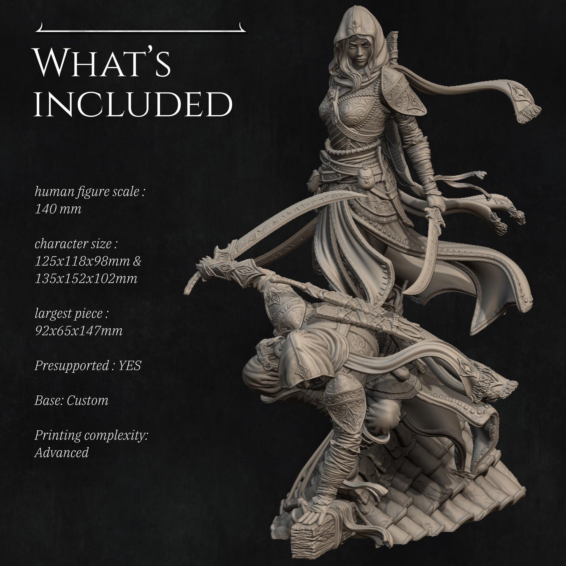 The Unseen Blades | Fantasy Assassin Thief Collectible Resin Diorama | by Nerikson