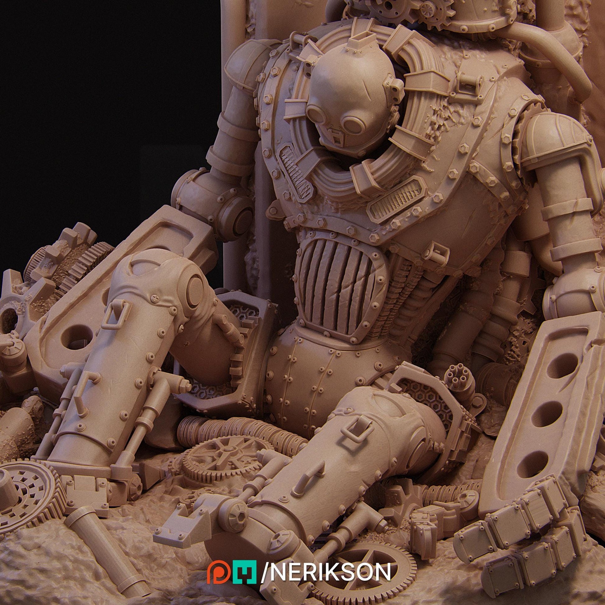 The Abandoned Robot | Steampunk Clockpunk Collectible Resin Diorama | by Nerikson