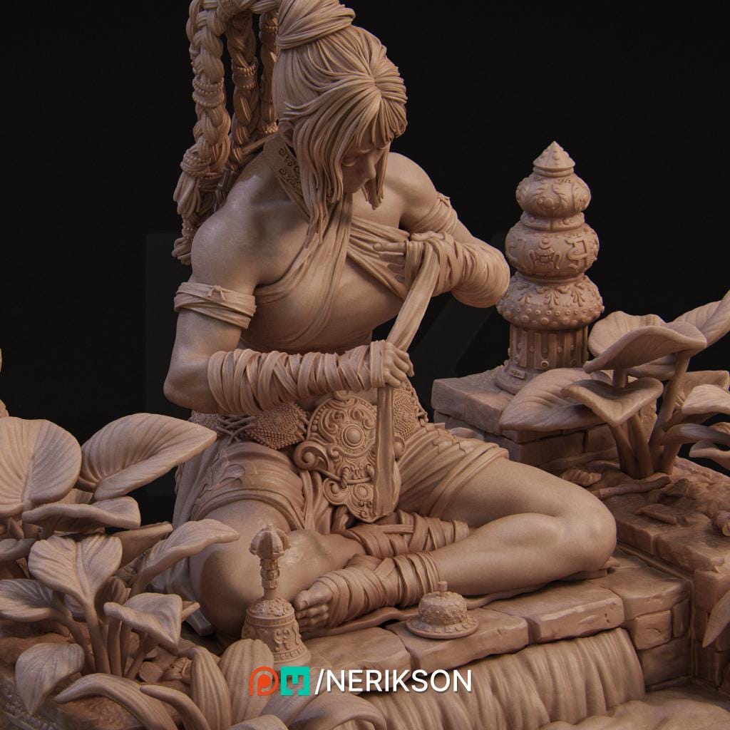 Not Over Yet Diorama | Fantasy Female Collectible Resin Diorama | by Nerikson