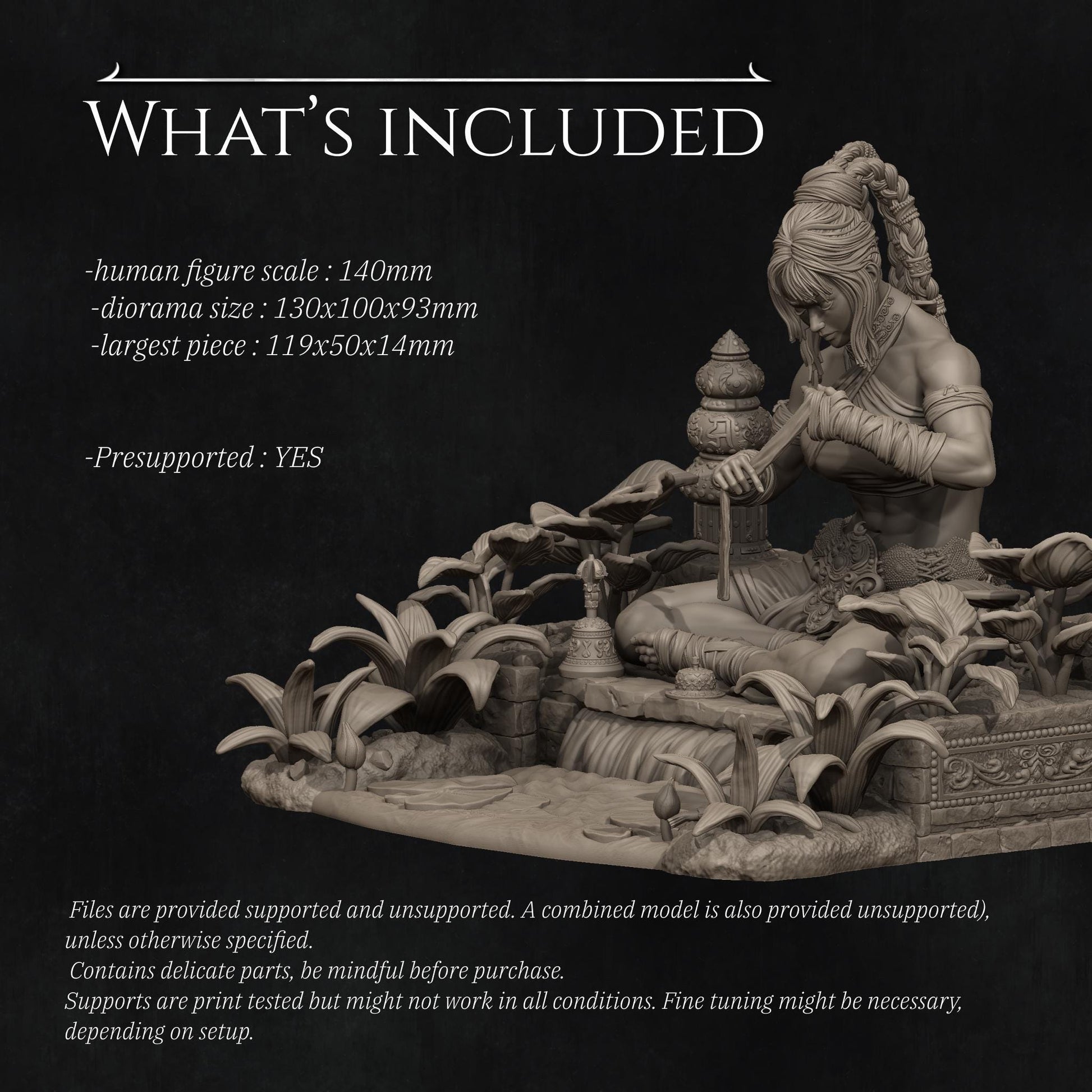 Not Over Yet Diorama | Fantasy Female Collectible Resin Diorama | by Nerikson