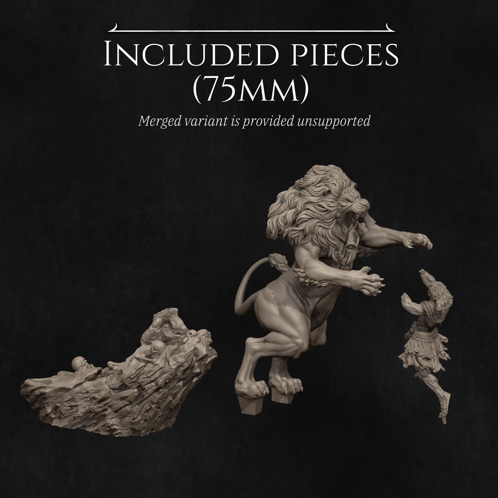 Heracles and the Nemean Lion | Fantasy Greek Mythology Hercules Collectible Resin Diorama | by Nerikson