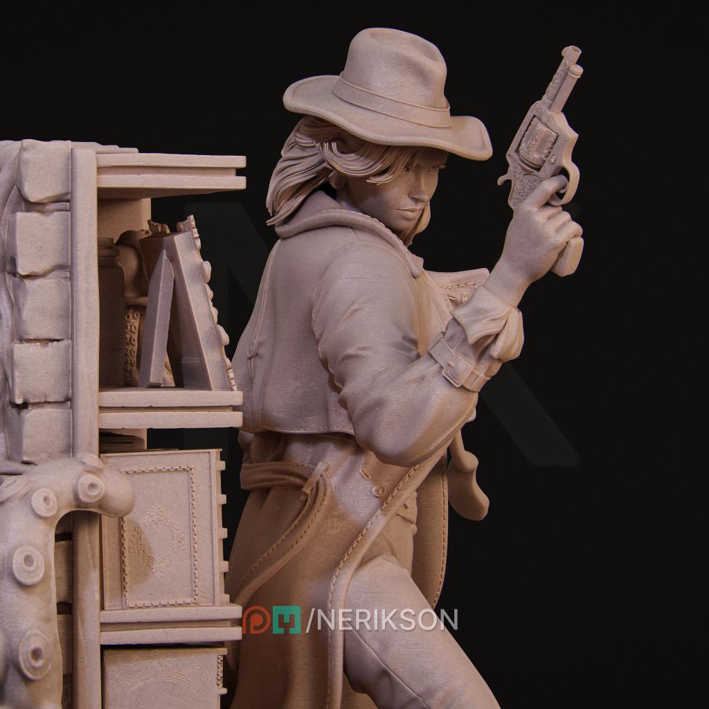 Laura the Detective Diorama| Noir Lovecraftian Collectible Resin Diorama | by Nerikson