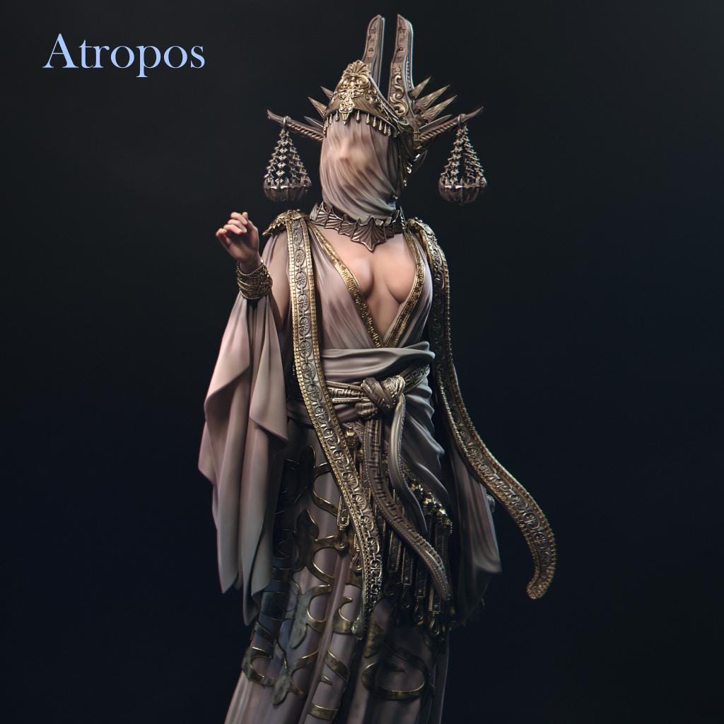 Moirae, the Three Fates | Collectible Greek Mythology Statue Diorama | by Nerikson