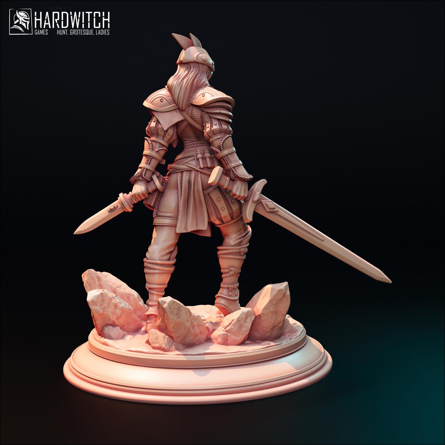 Berta Gatoi | DnD Female Fantasy Warrior Rogue Dual Wielder Miniature | 32mm / 75mm | by Hardwitch Games