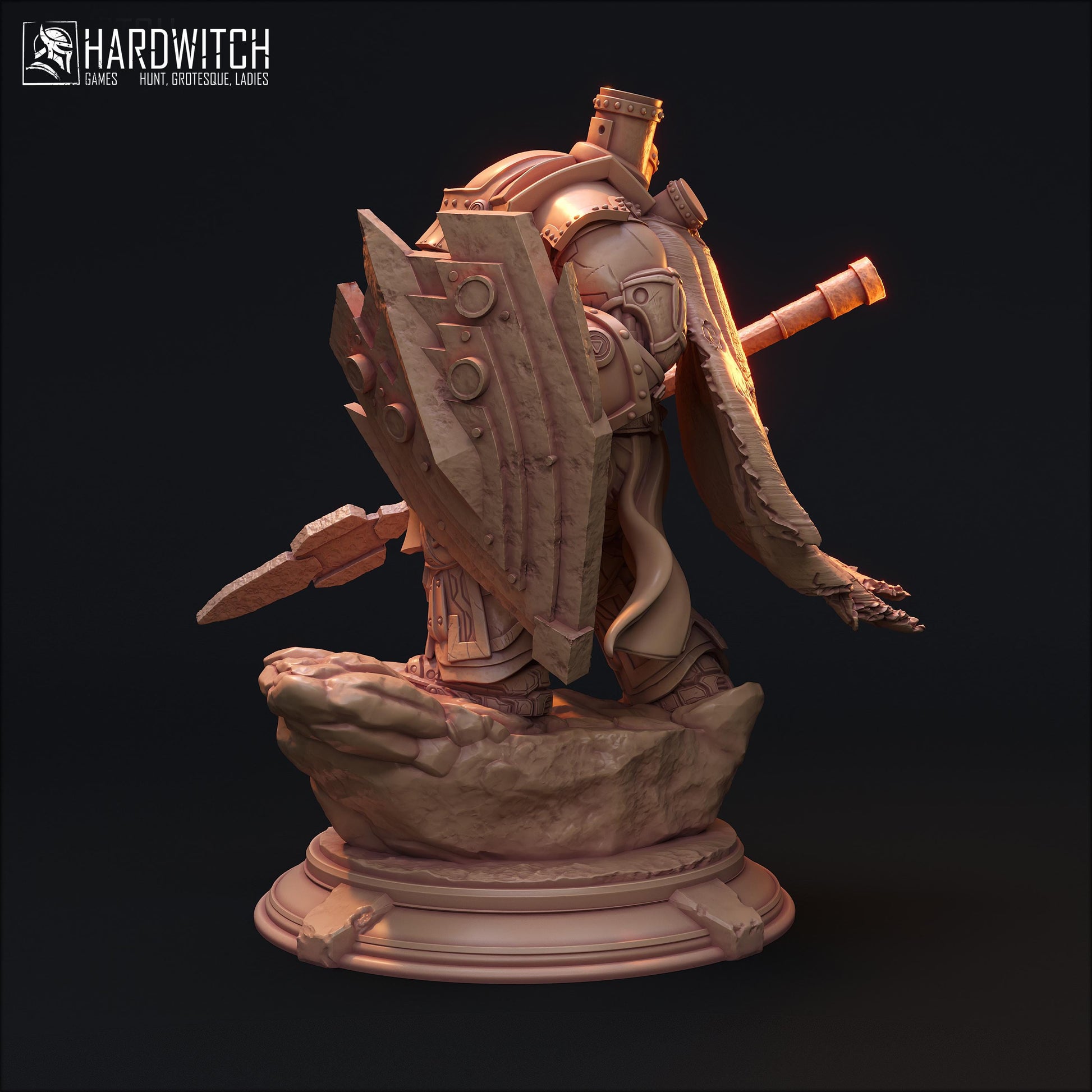 Falguron Centurion | DnD Sci-fi Fantasy Warforged Paladin Knight Miniature | 32mm / 75mm | by Hardwitch Games