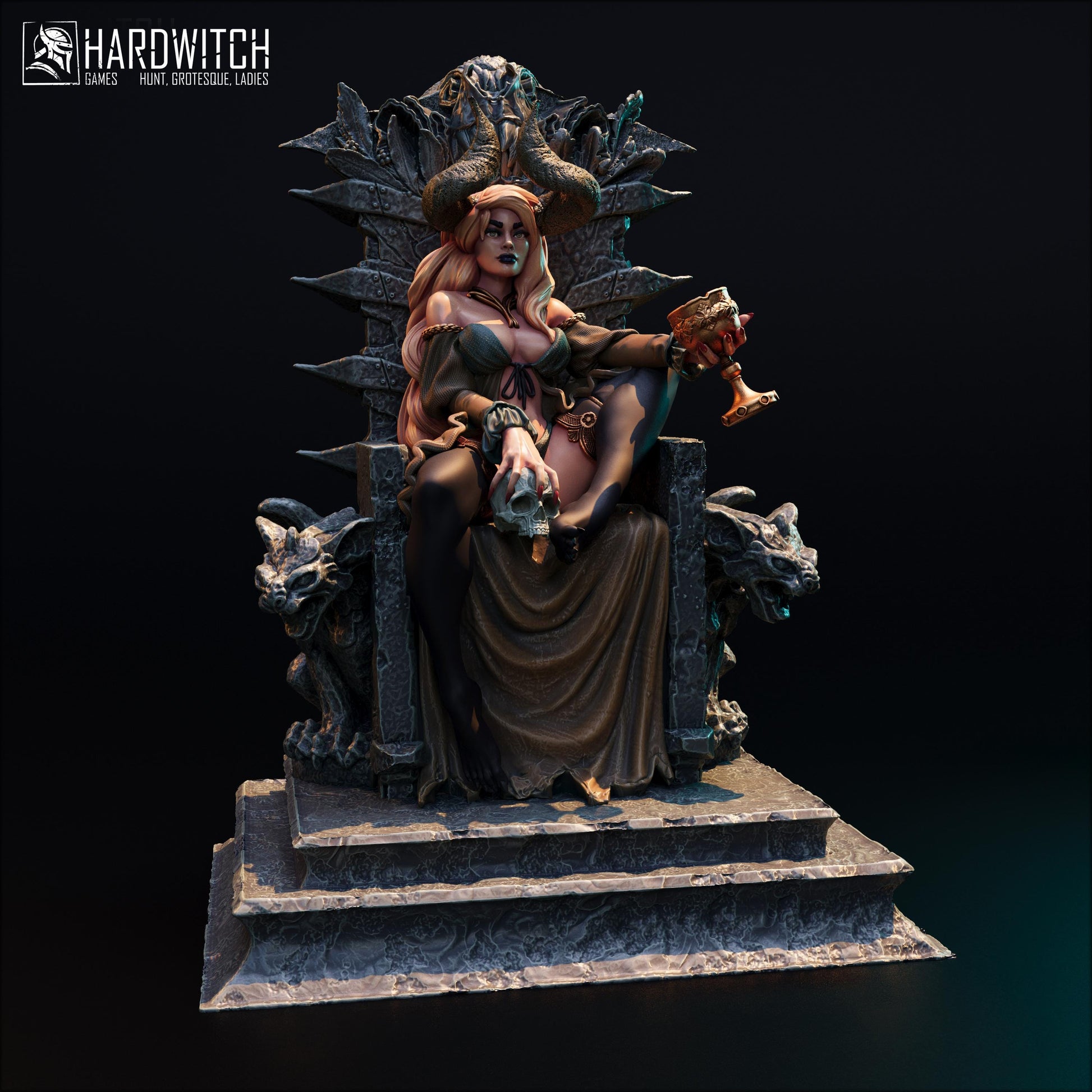 Fortada Astra | DnD Female Fantasy Demon Pin Up collectible Miniature | 32mm / 75mm | by Hardwitch Games