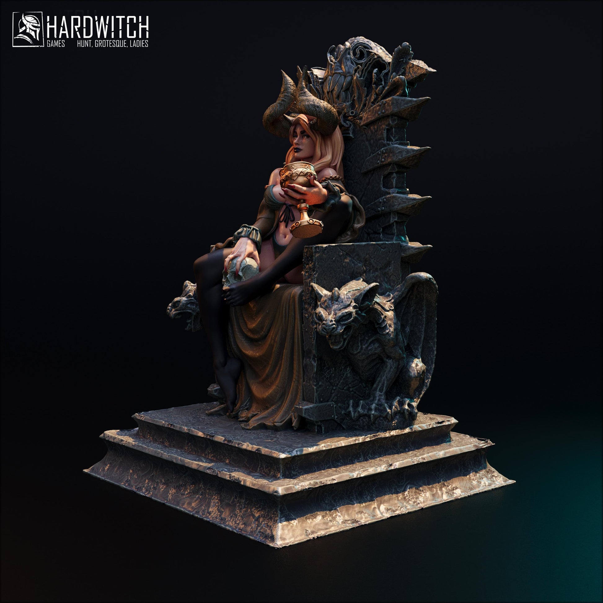 Fortada Astra | DnD Female Fantasy Demon Pin Up collectible Miniature | 32mm / 75mm | by Hardwitch Games