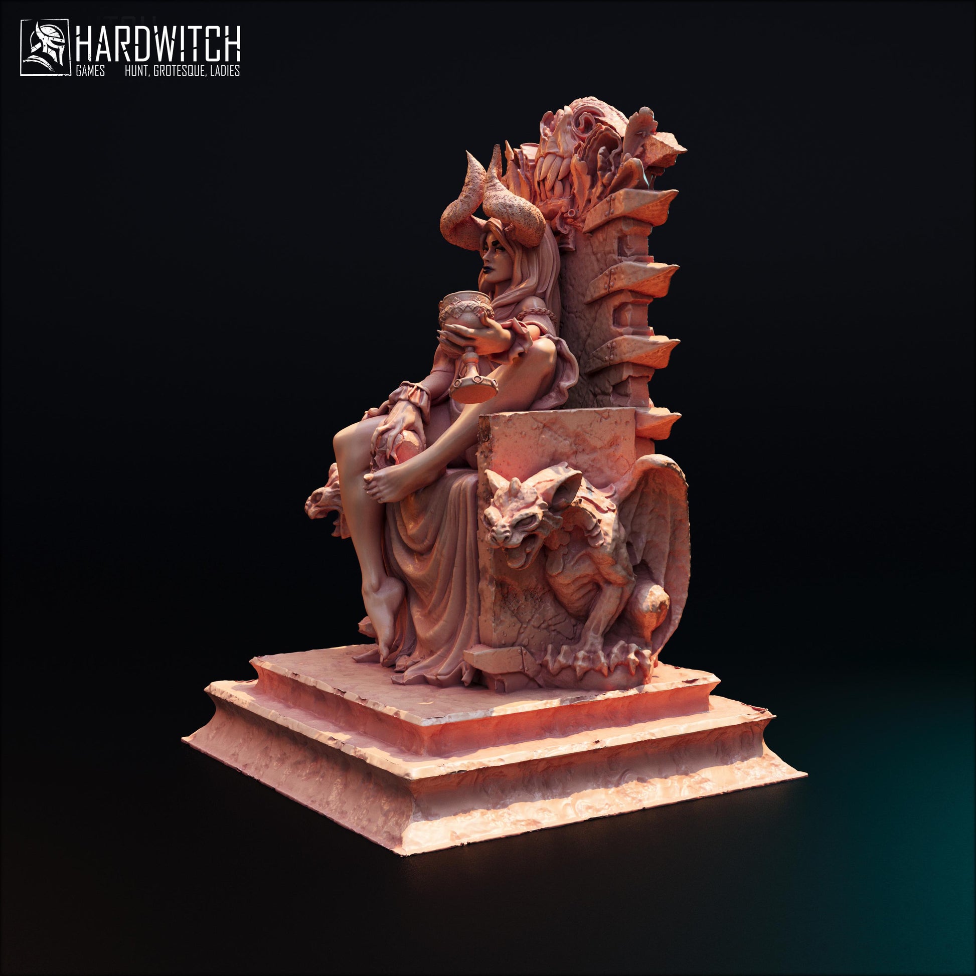 Fortada Astra | DnD Female Fantasy Demon Pin Up collectible Miniature | 32mm / 75mm | by Hardwitch Games