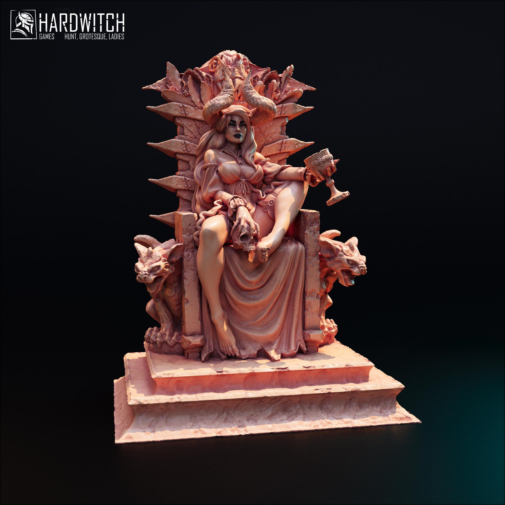 Fortada Astra | DnD Female Fantasy Demon Pin Up collectible Miniature | 32mm / 75mm | by Hardwitch Games