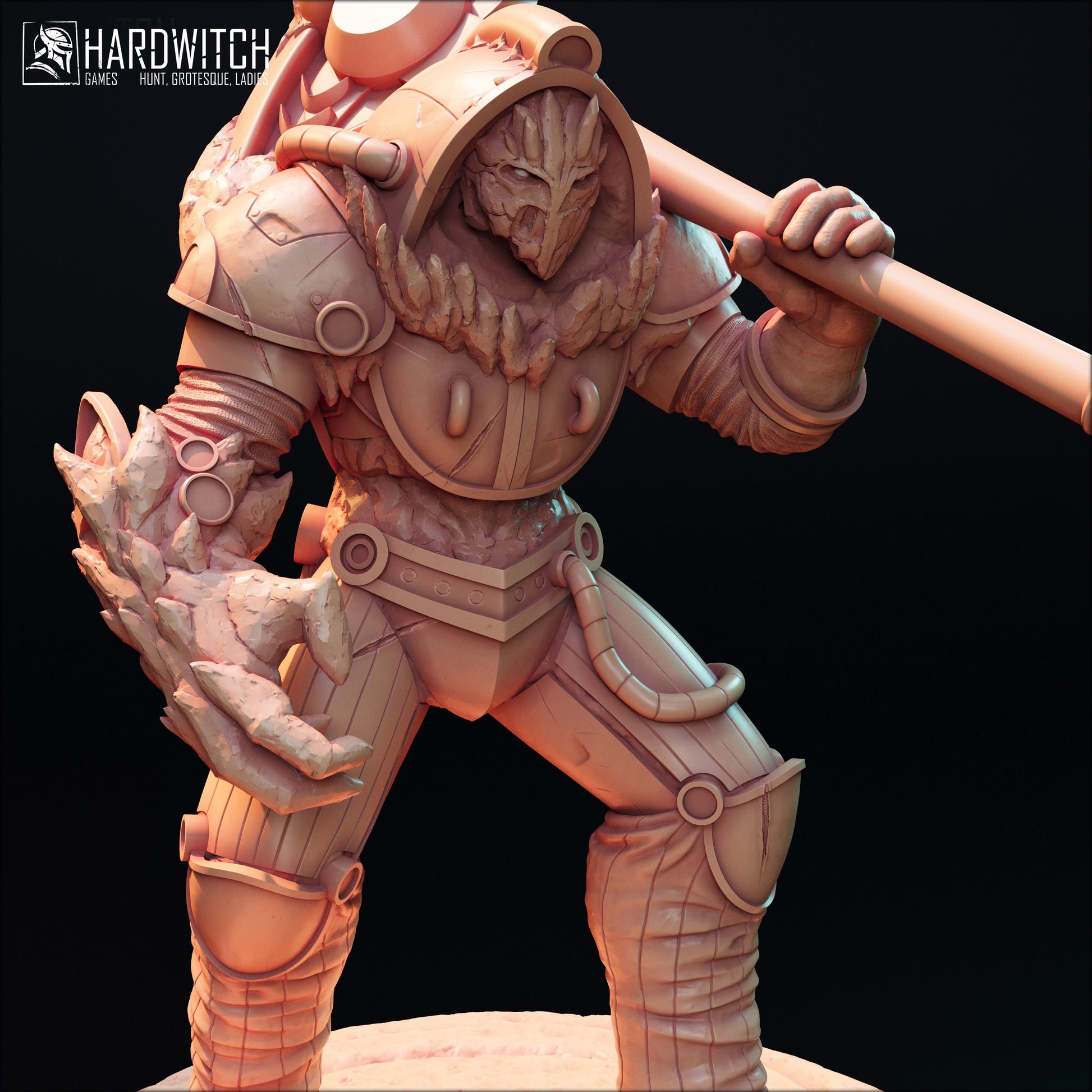 Grufor Prospector | DnD Sci-fi Fantasy Golem Berserker Miniature | 32mm / 75mm | by Hardwitch Games