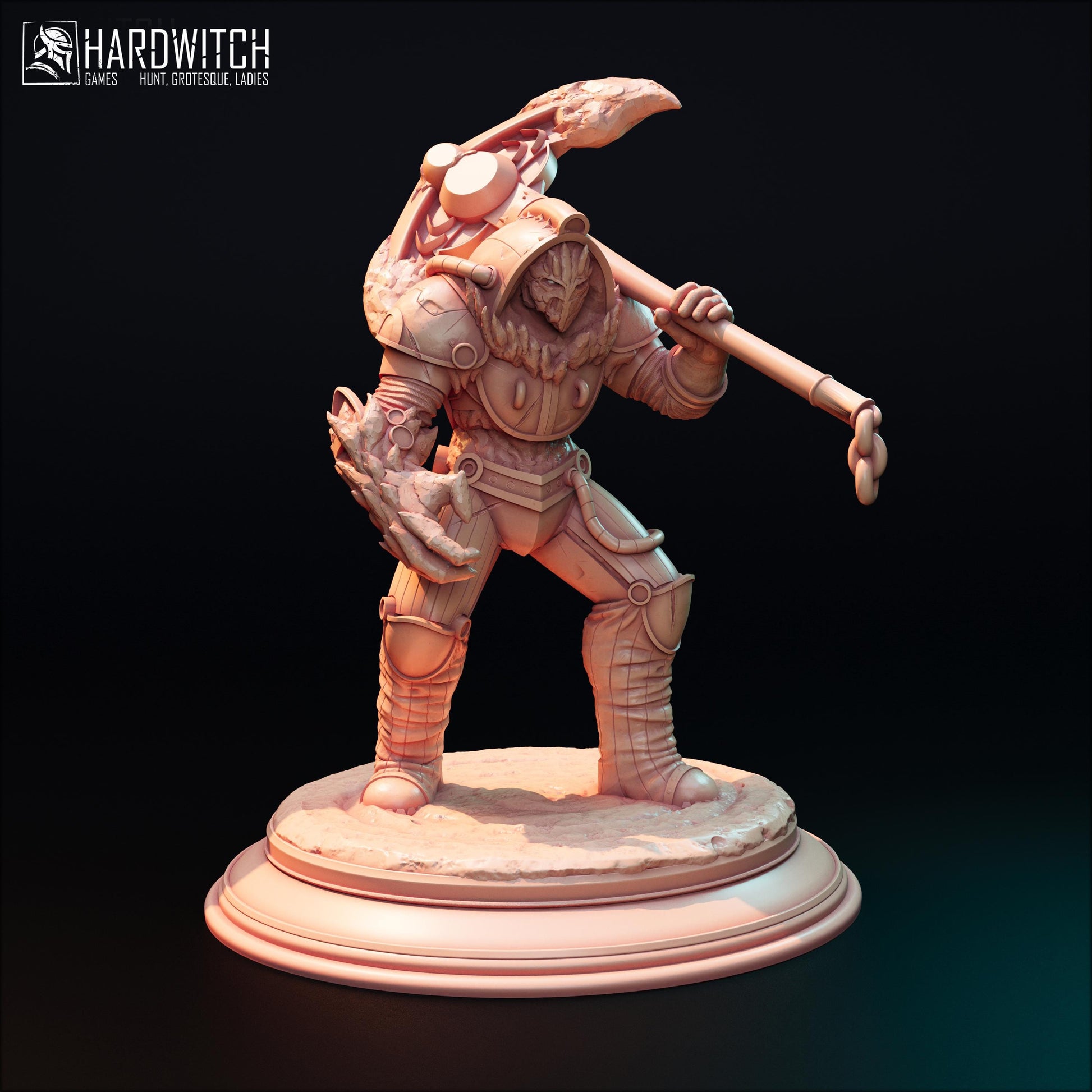 Grufor Prospector | DnD Sci-fi Fantasy Golem Berserker Miniature | 32mm / 75mm | by Hardwitch Games