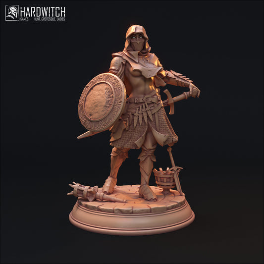 Haffad Sodilad | DnD Female Fantasy Fighter Warrior Pin Up collectible Miniature | 32mm / 75mm | by Hardwitch Games